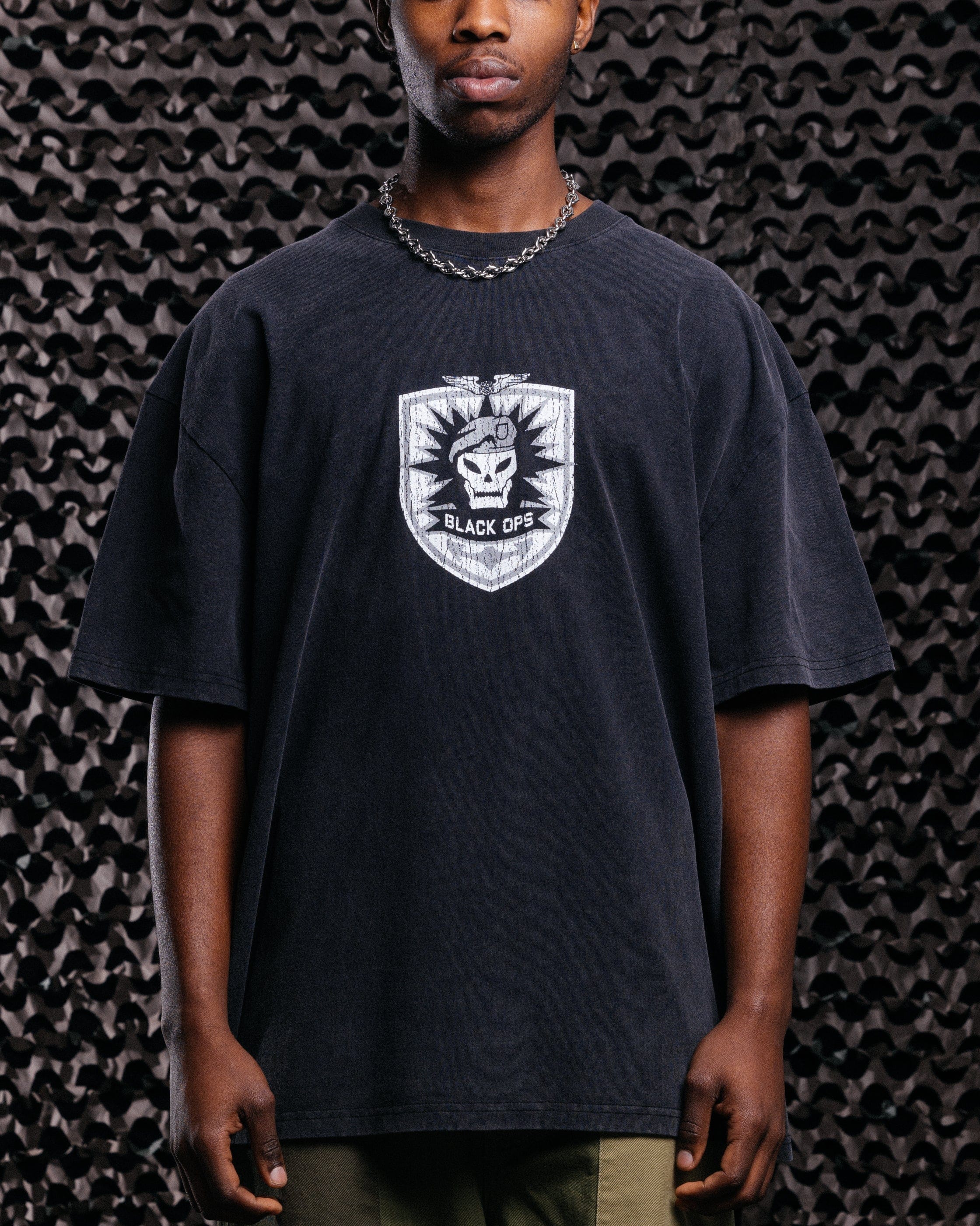 73studio x Call Of Duty Black Ops Vintage T - Shirt Black Acidwash