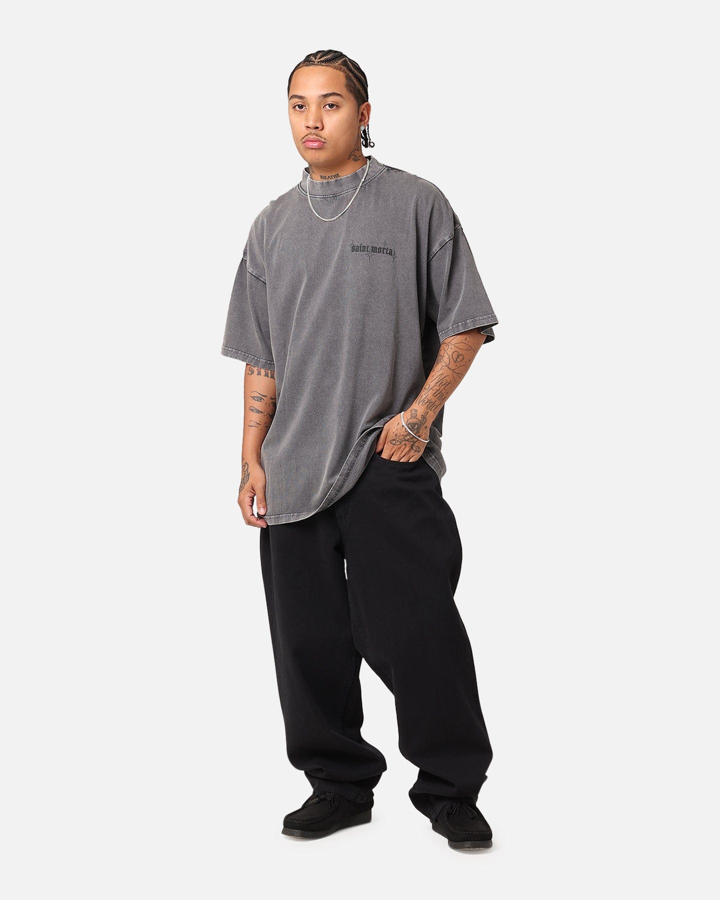 Saint Morta Ethereal T - Shirt Washed Charcoal