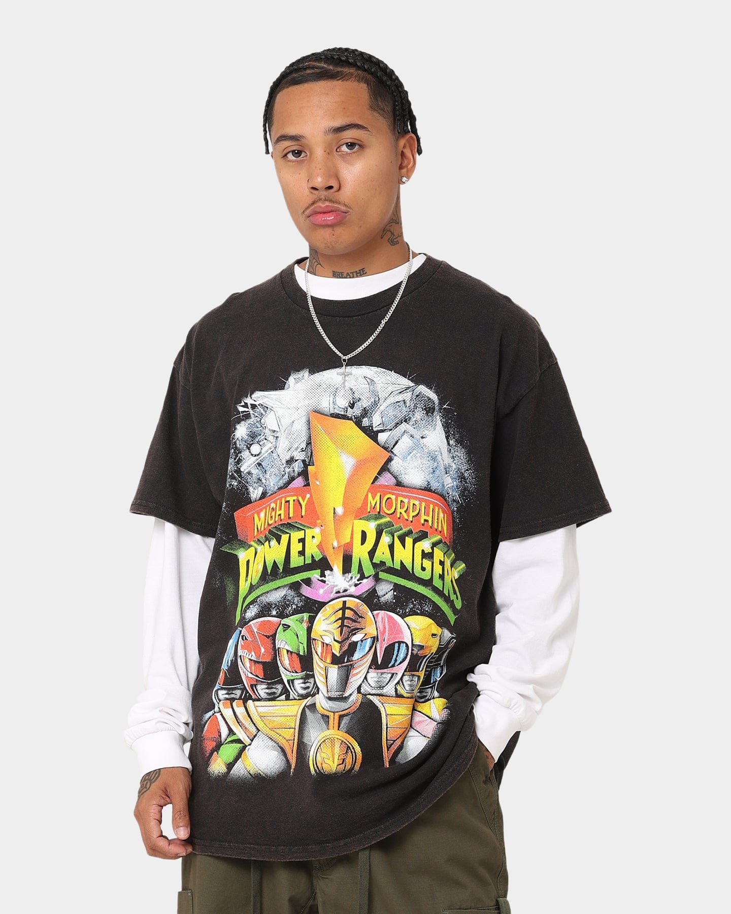 73studio x Power Rangers Mighty Morphin Vintage T - Shirt Black Wash