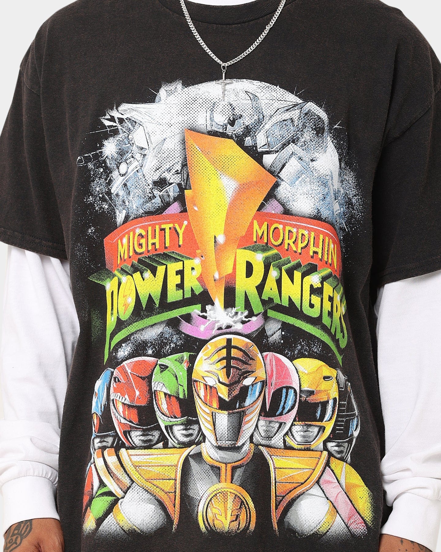 73studio x Power Rangers Mighty Morphin Vintage T - Shirt Black Wash