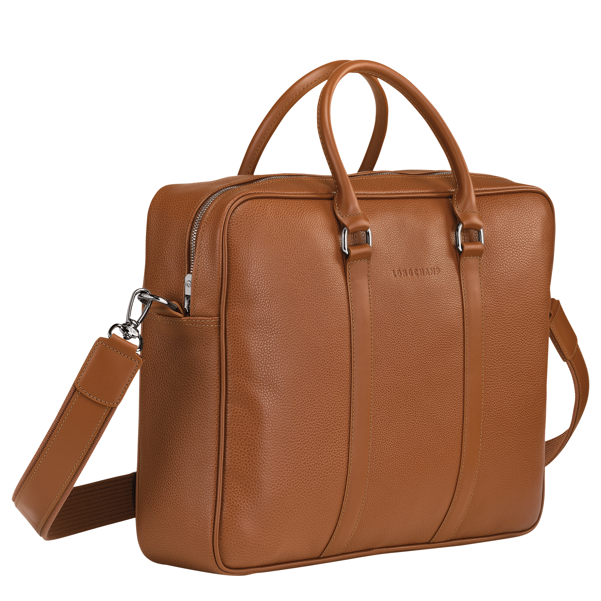 Long Champ Longchamp Le Foulonné M Briefcase Caramel