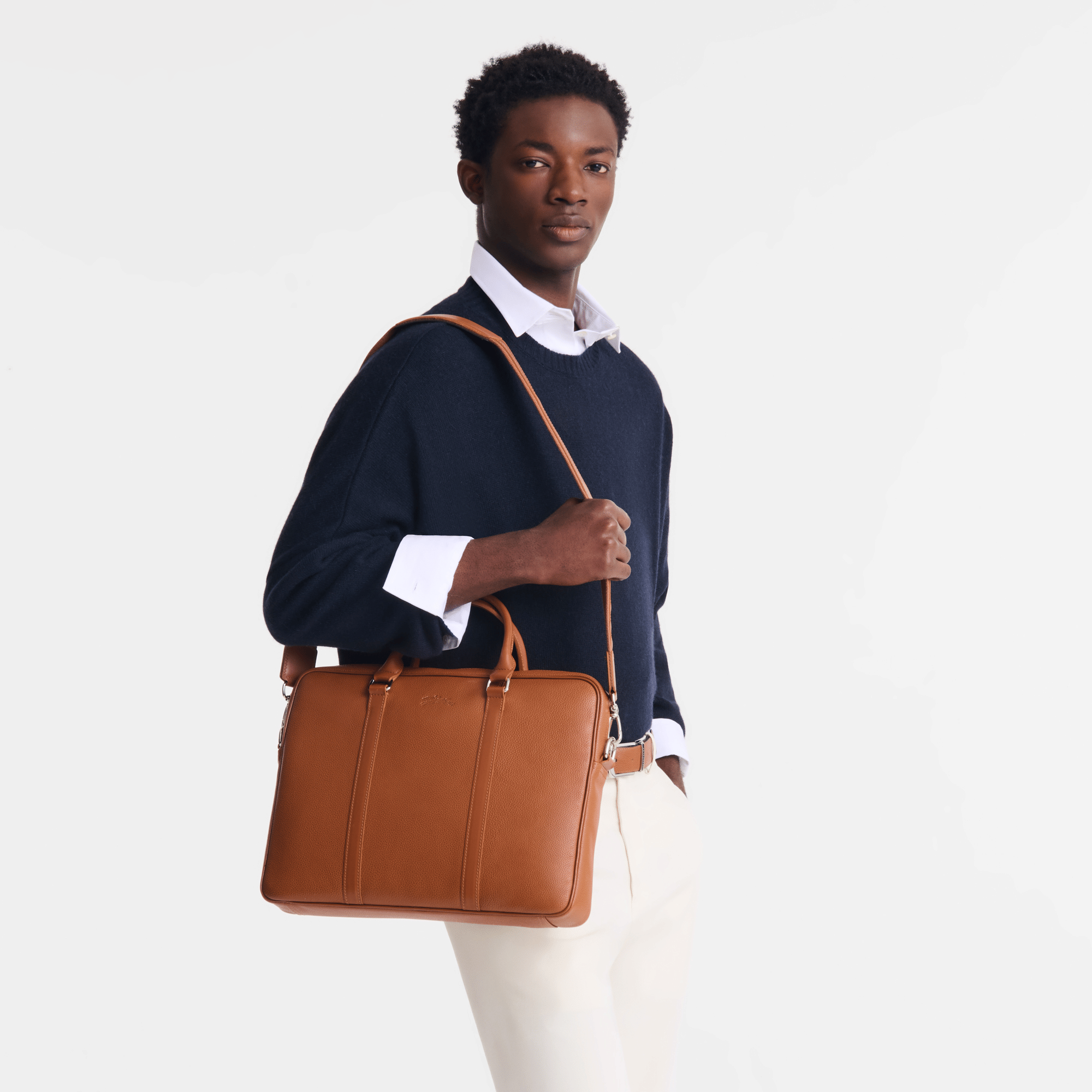 Long Champ Longchamp Le Foulonné XS Briefcase Caramel