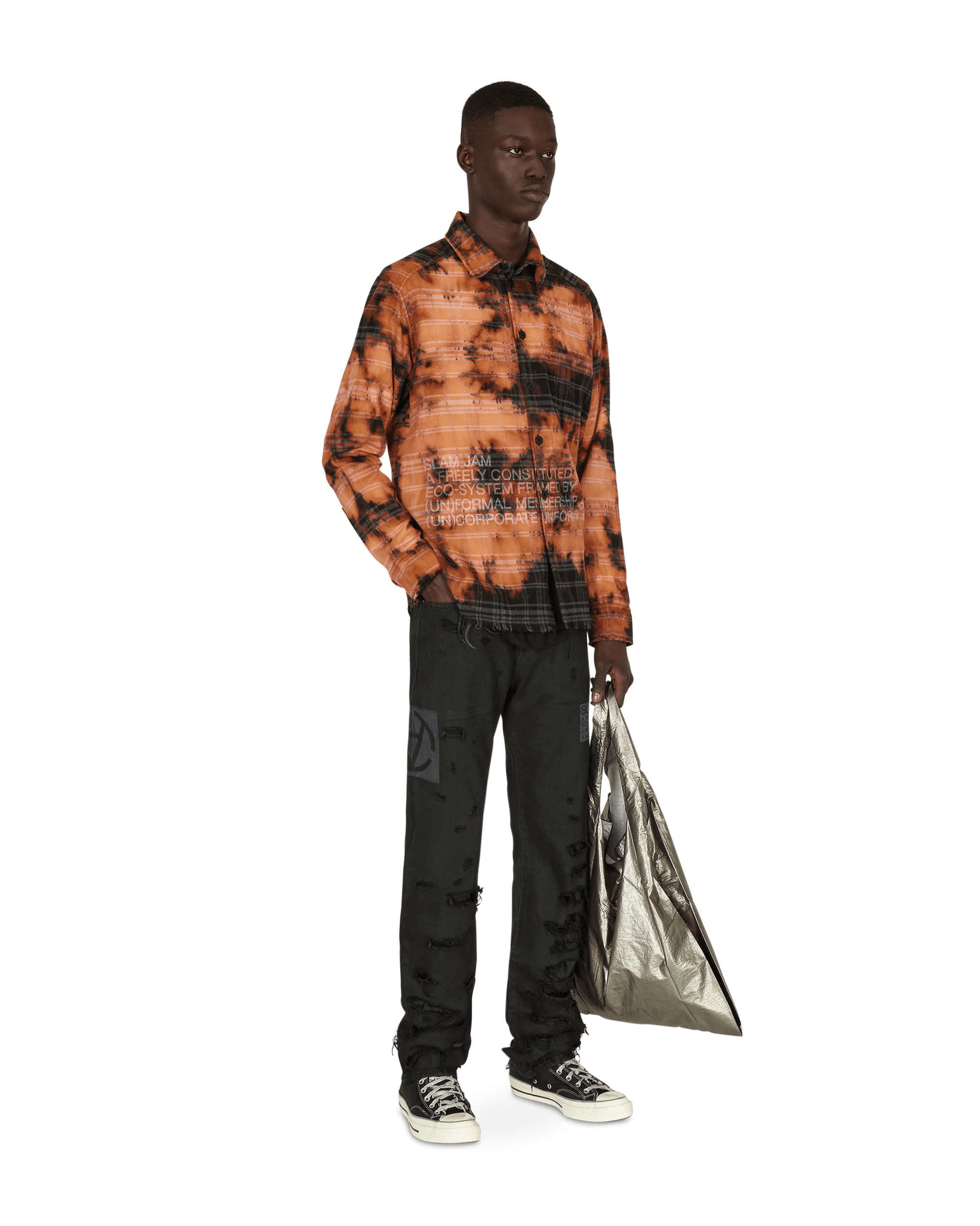 Slam Jam Check Shirt Black