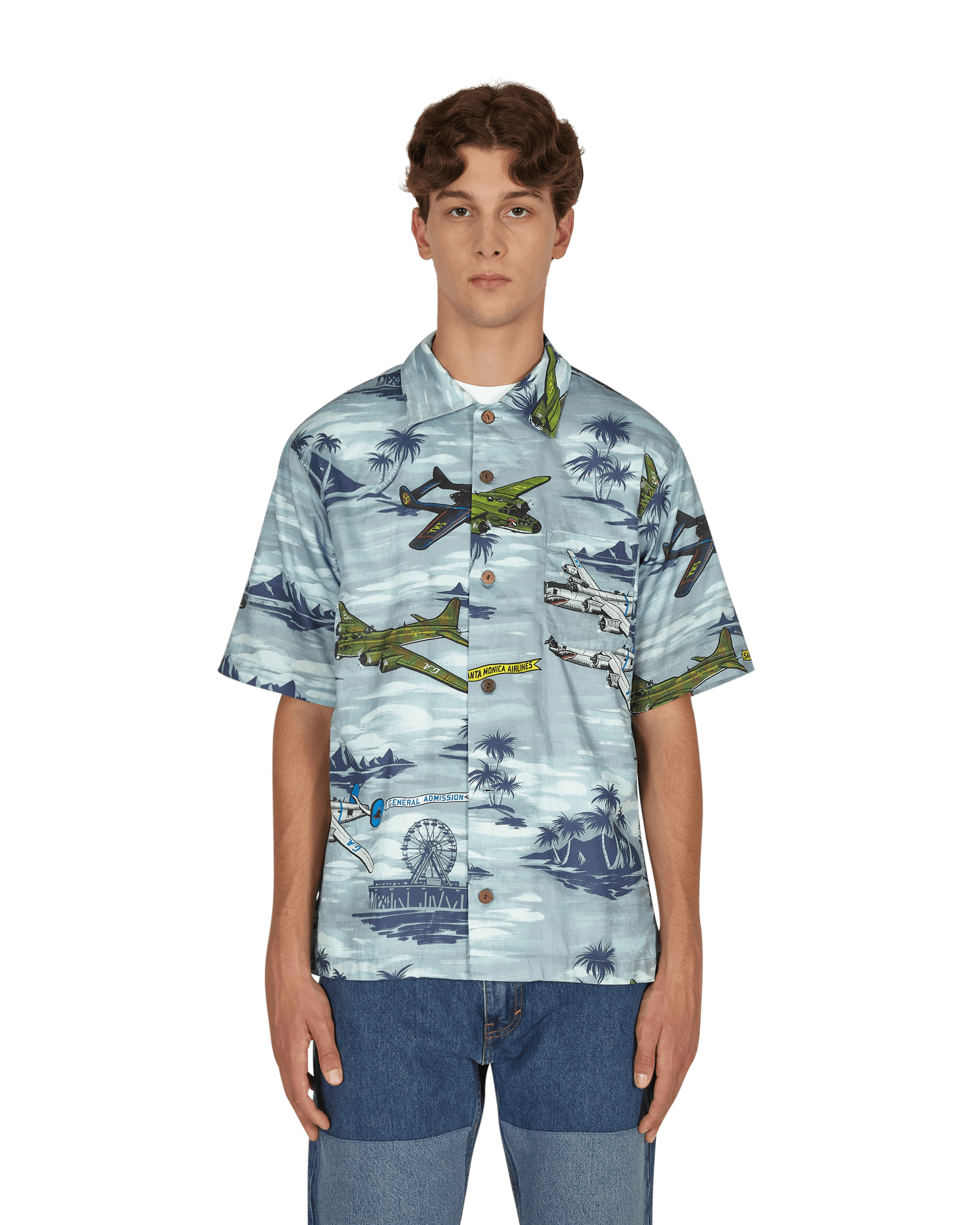 General Admission Santa Monica Airlines Bomber Plane Shirt Multicolor