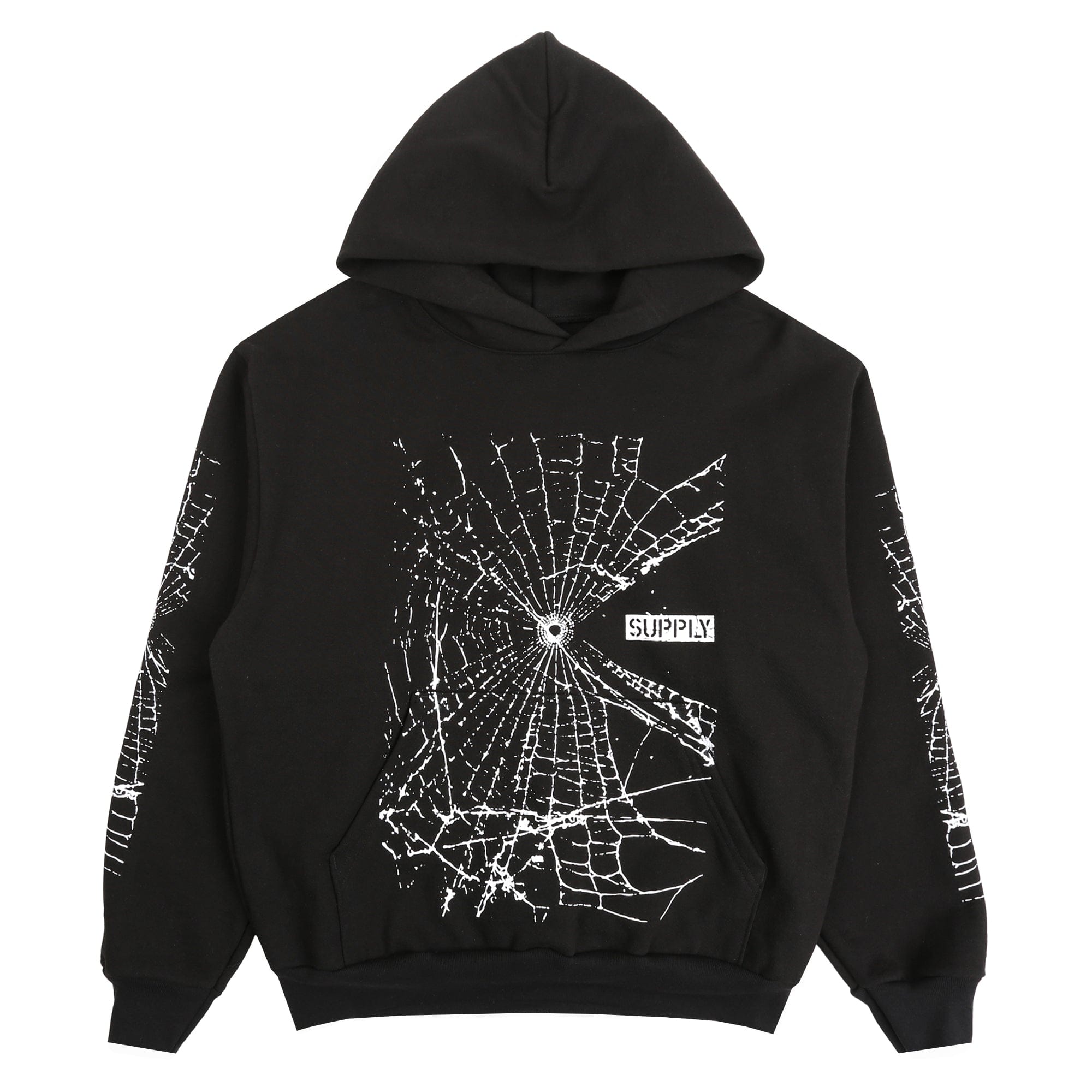 SUPPLY Big Web Hooded Sweatshirt - Black