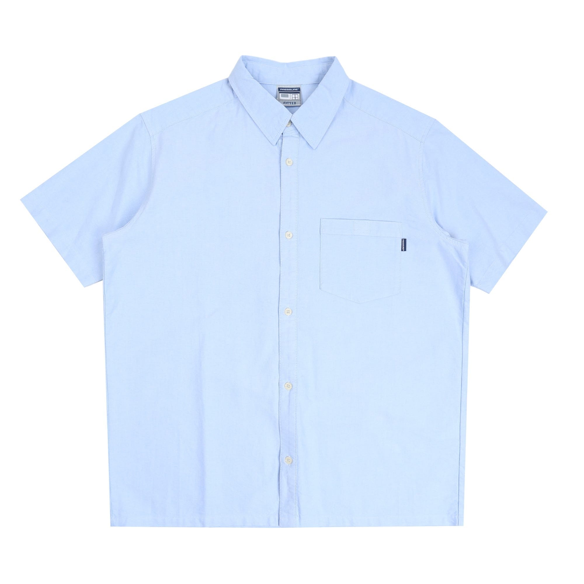 Pressure SS Button Up Shirt Fitted - Blue