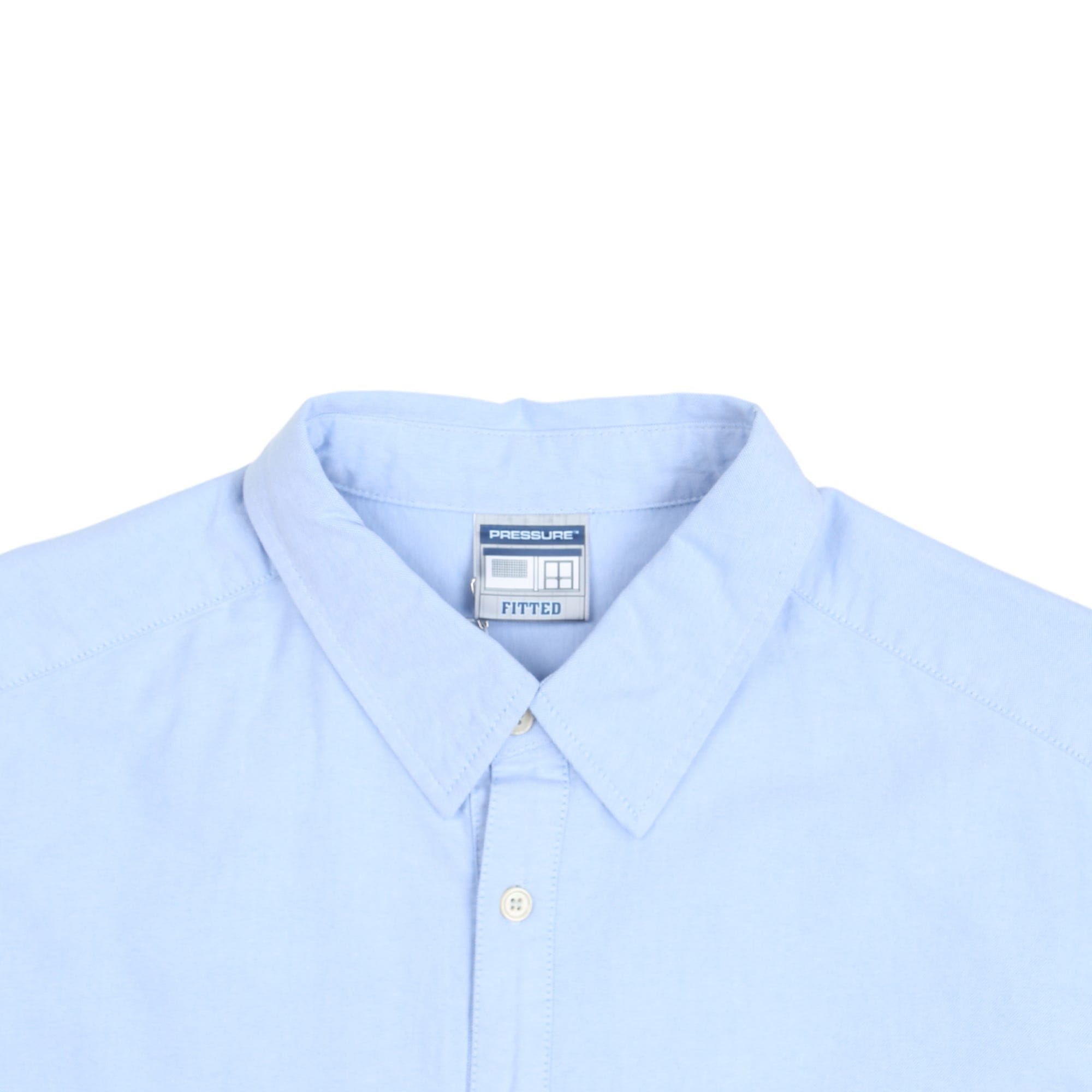 Pressure SS Button Up Shirt Fitted - Blue