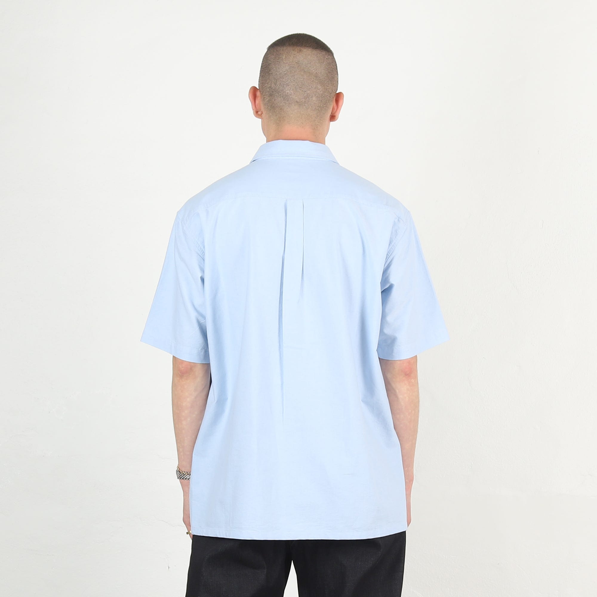 Pressure SS Button Up Shirt Baggy - Blue