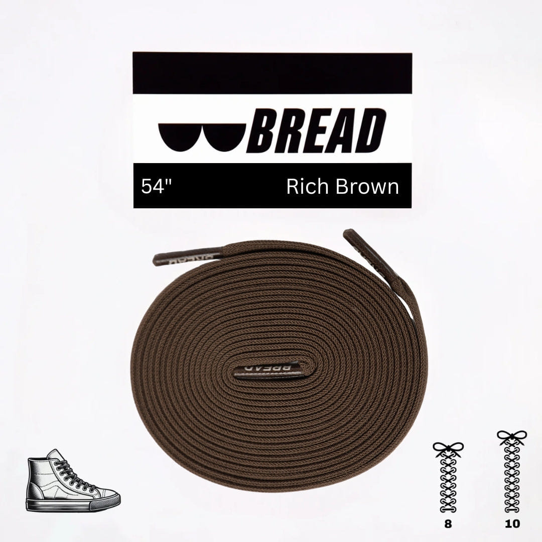 Bread Laces - Rich Brown Elastic Shoelaces