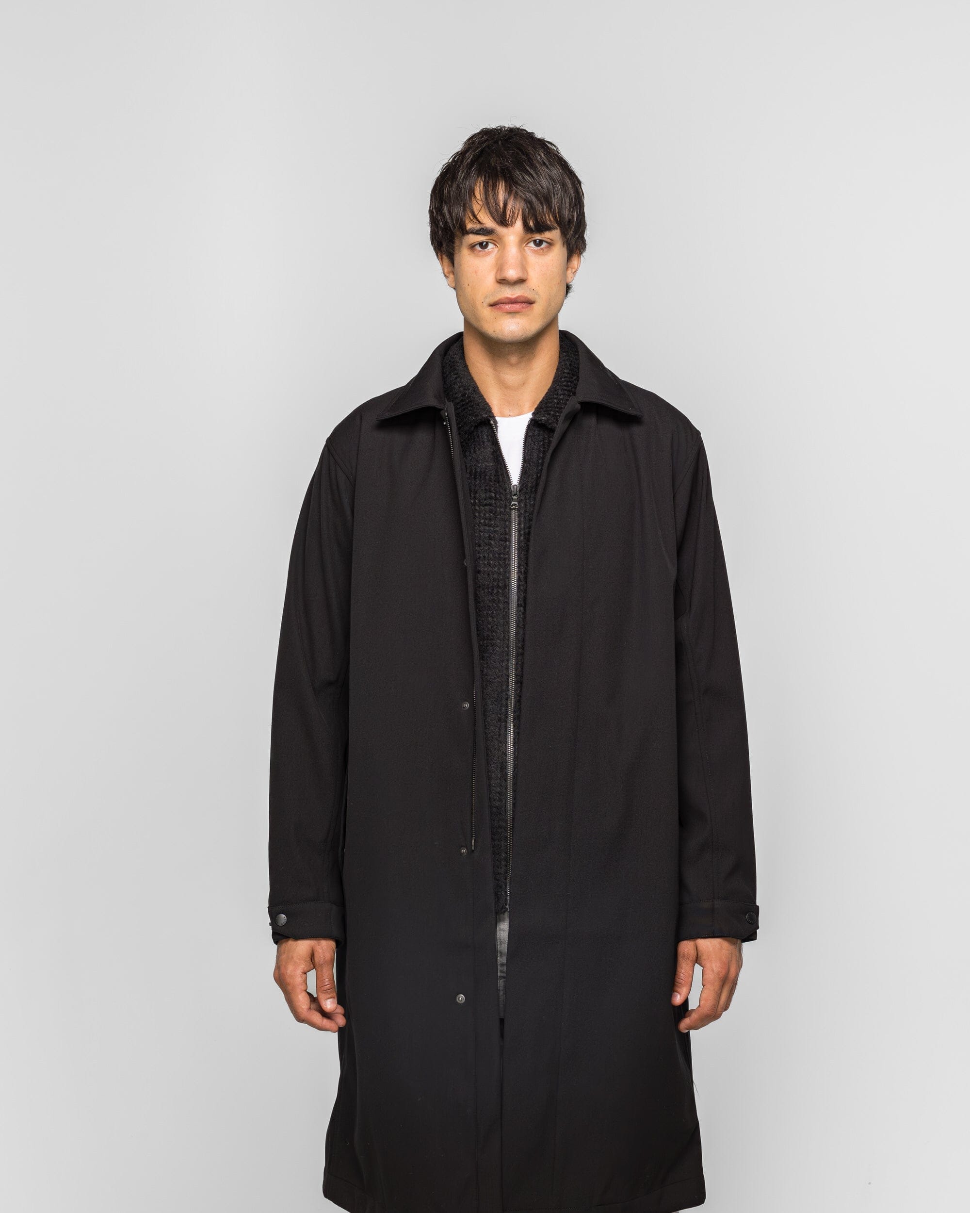 HAVEN Bureau Overcoat Loro Piana Storm System Nylon Wool - Black