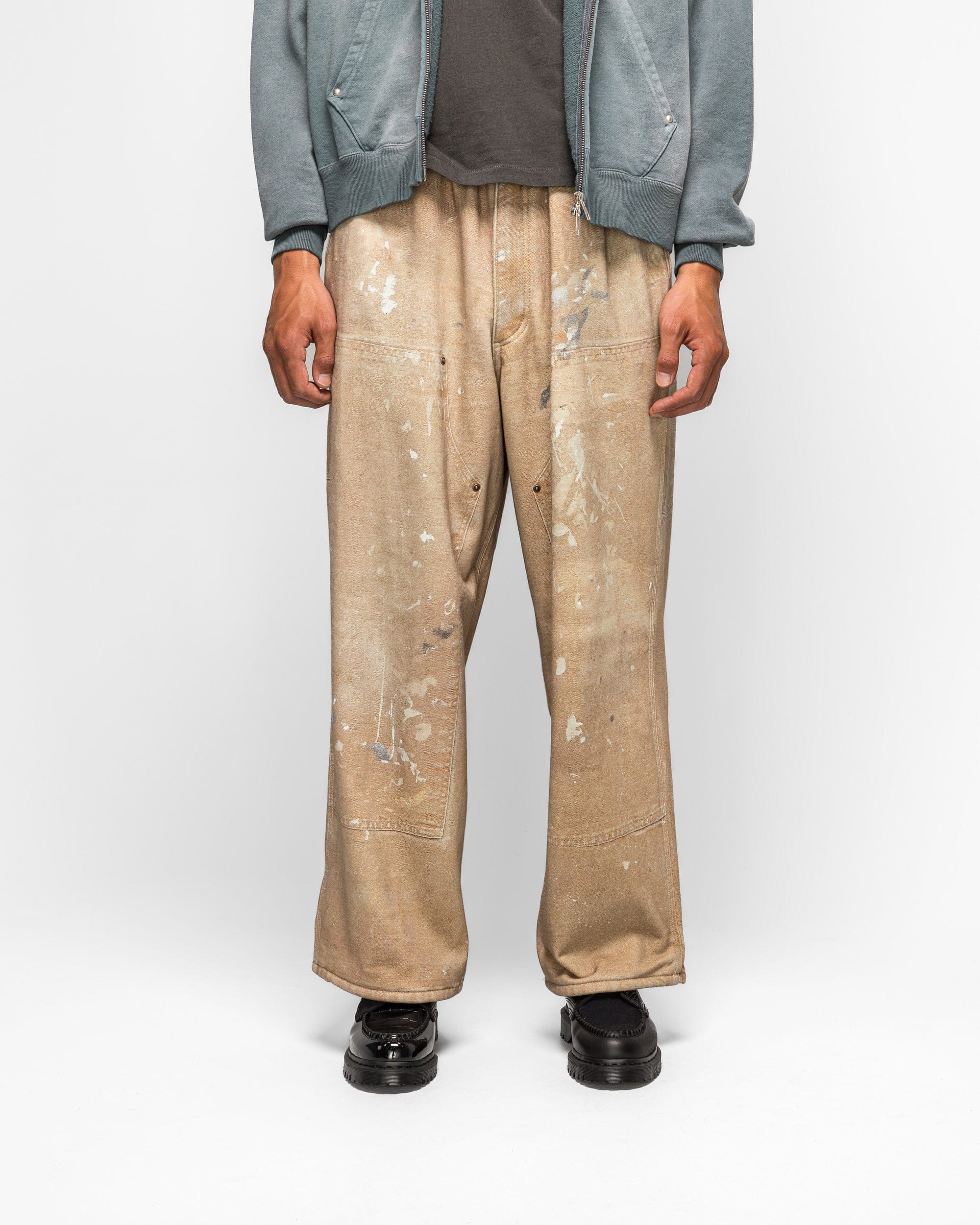 Beams Mock Print Double Knee - Fade Beige