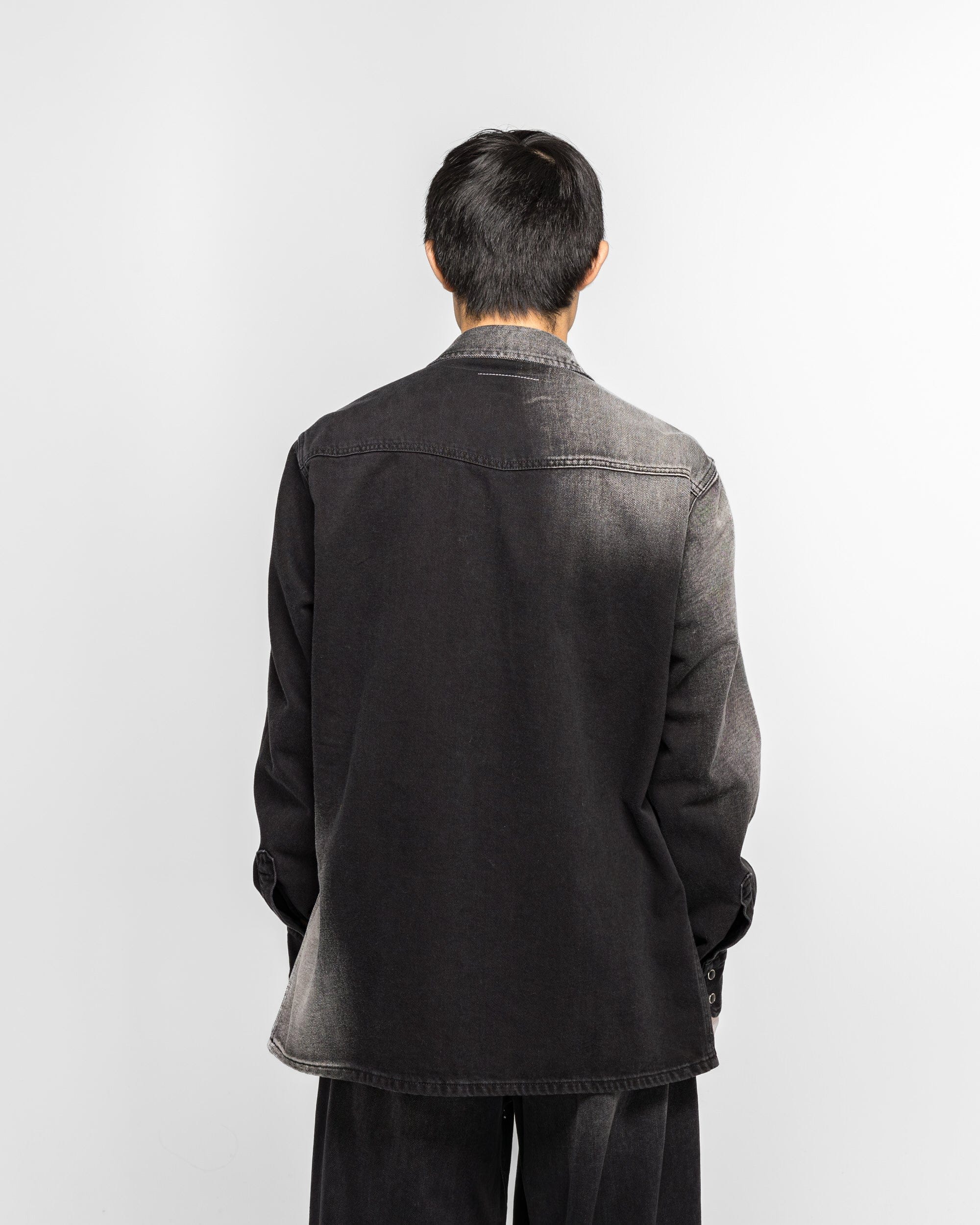 MM6 Faded Denim Overshirt - Black