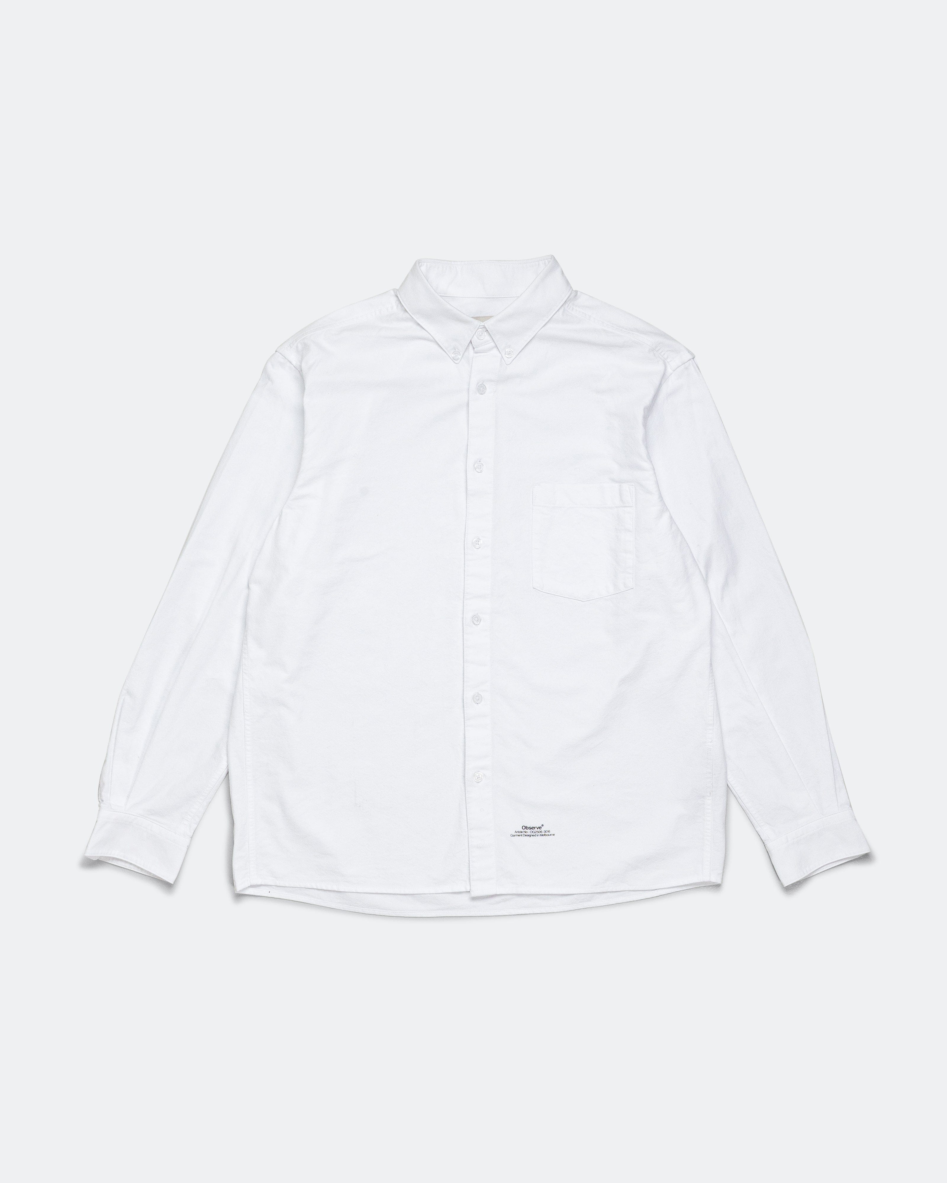 Observe Article Stamp Oxford Shirt - White