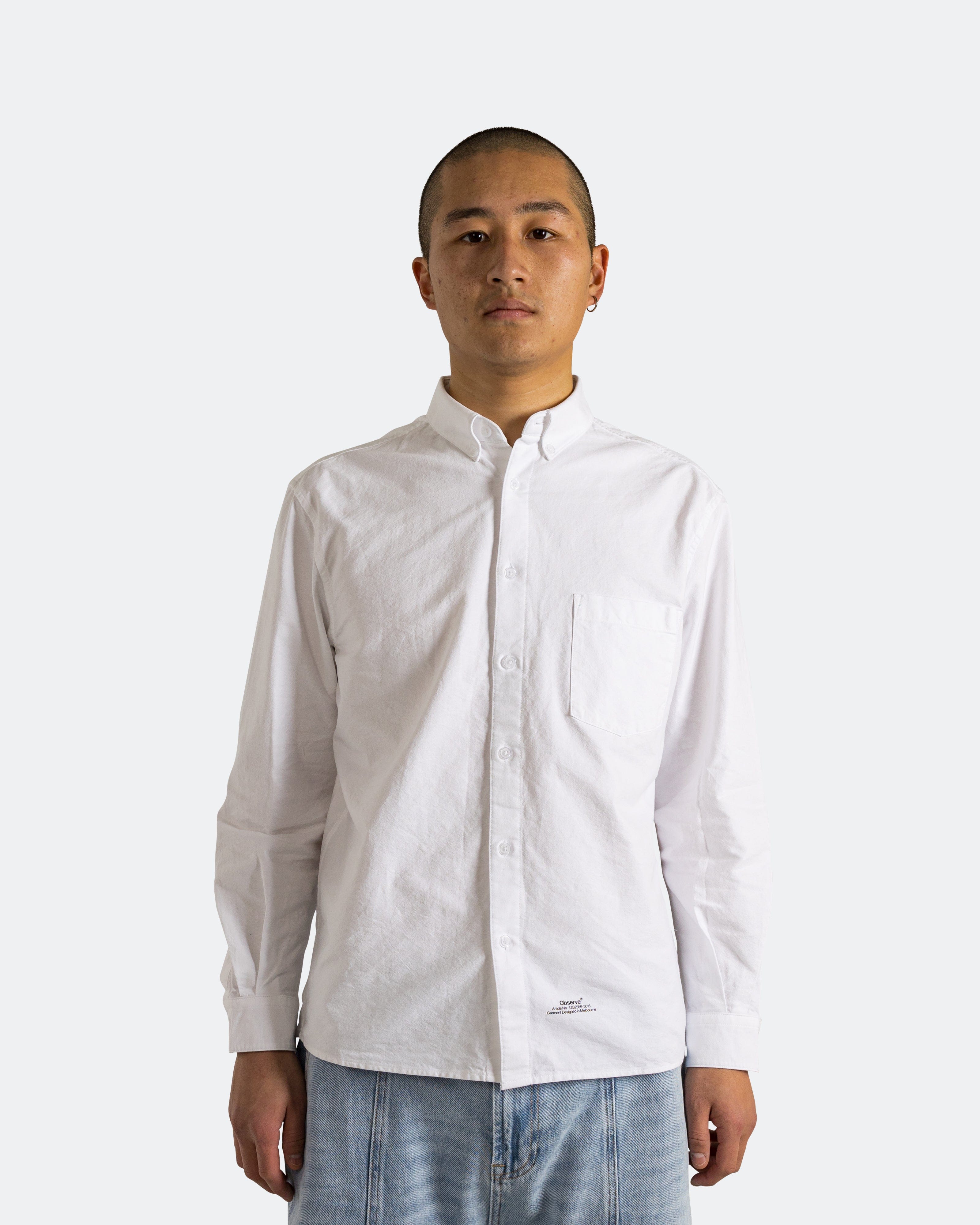 Observe Article Stamp Oxford Shirt - White