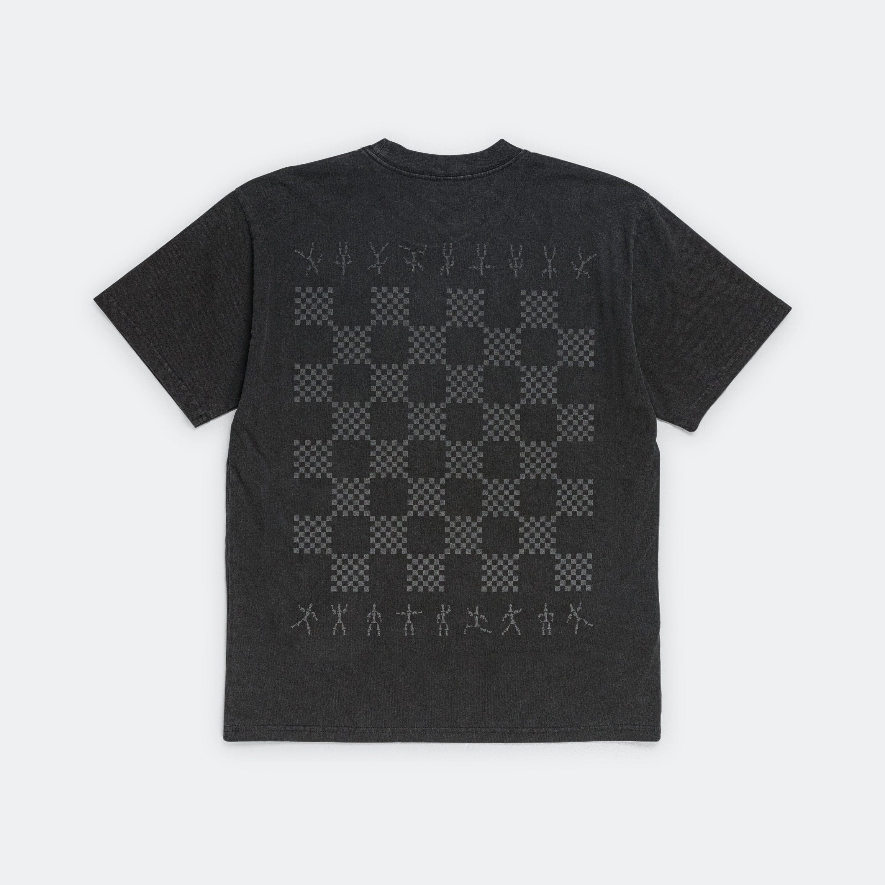 There UP THERE x ATAB Lab Chess Board T-Shirt - Faded Coal/Reflective