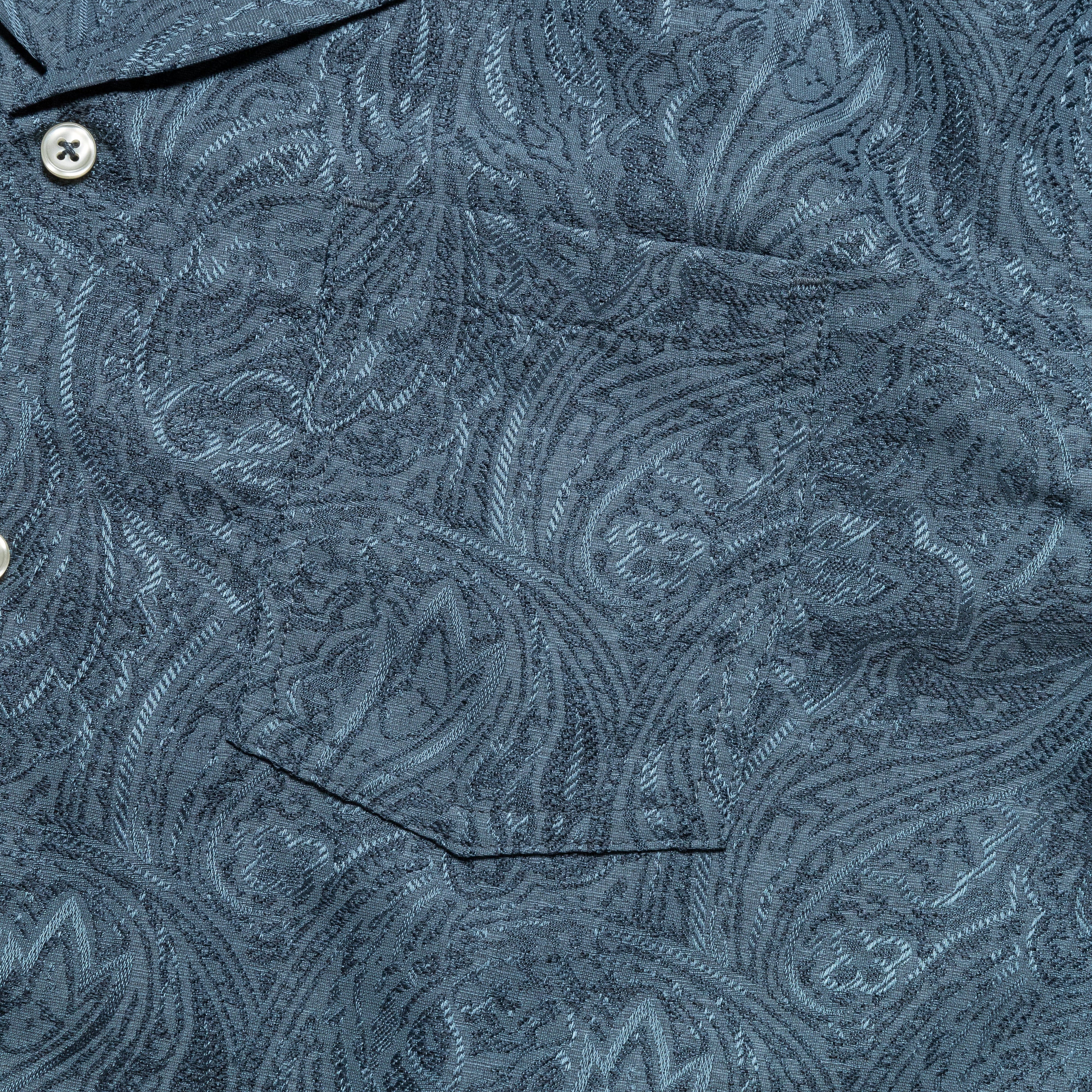 Lite Year Short Sleeve Camp Collar - Blue Paisley