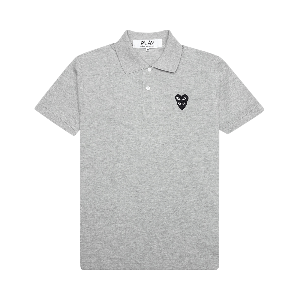 Comme des Garçons PLAY Stacked Heart Polo Shirt Grey/Black