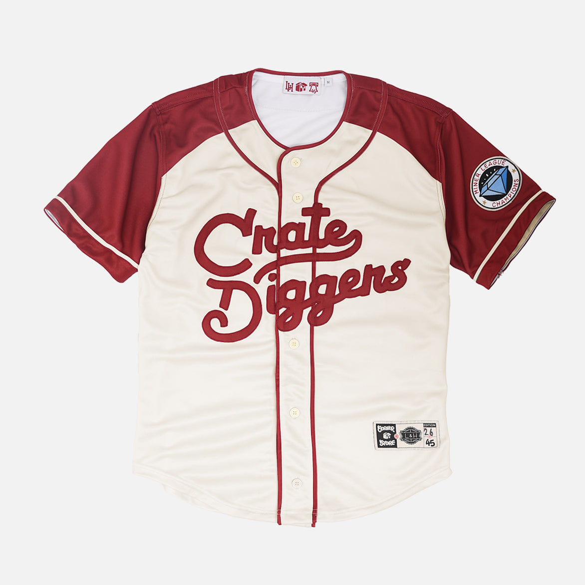Corner STORE_ CRATE DIGGERS PHILADELPHIA JERSEY - CREAM / BURGUNDY
