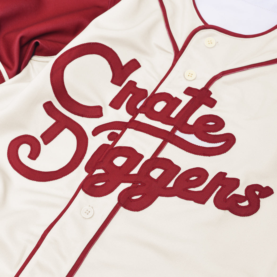 Corner STORE_ CRATE DIGGERS PHILADELPHIA JERSEY - CREAM / BURGUNDY
