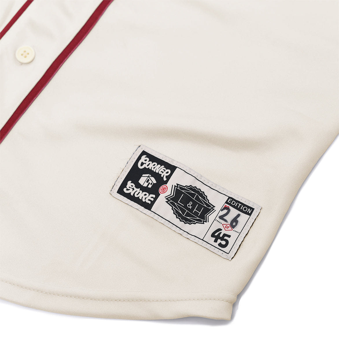 Corner STORE_ CRATE DIGGERS PHILADELPHIA JERSEY - CREAM / BURGUNDY
