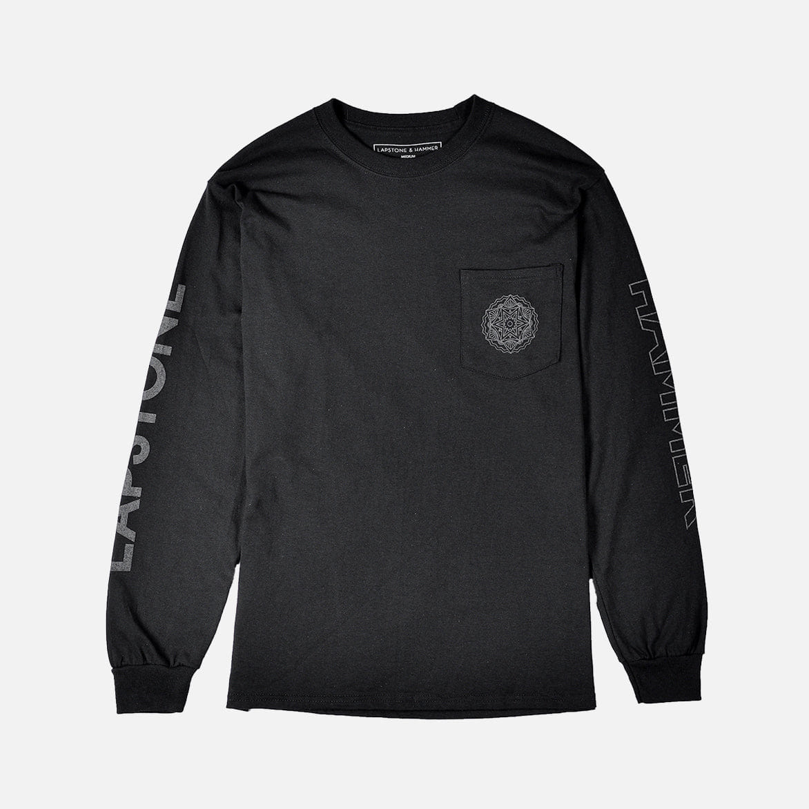 Lapstone & Hammer LAPSTONE DECO L/S T-Shirt - BLACK / REFLECTIVE