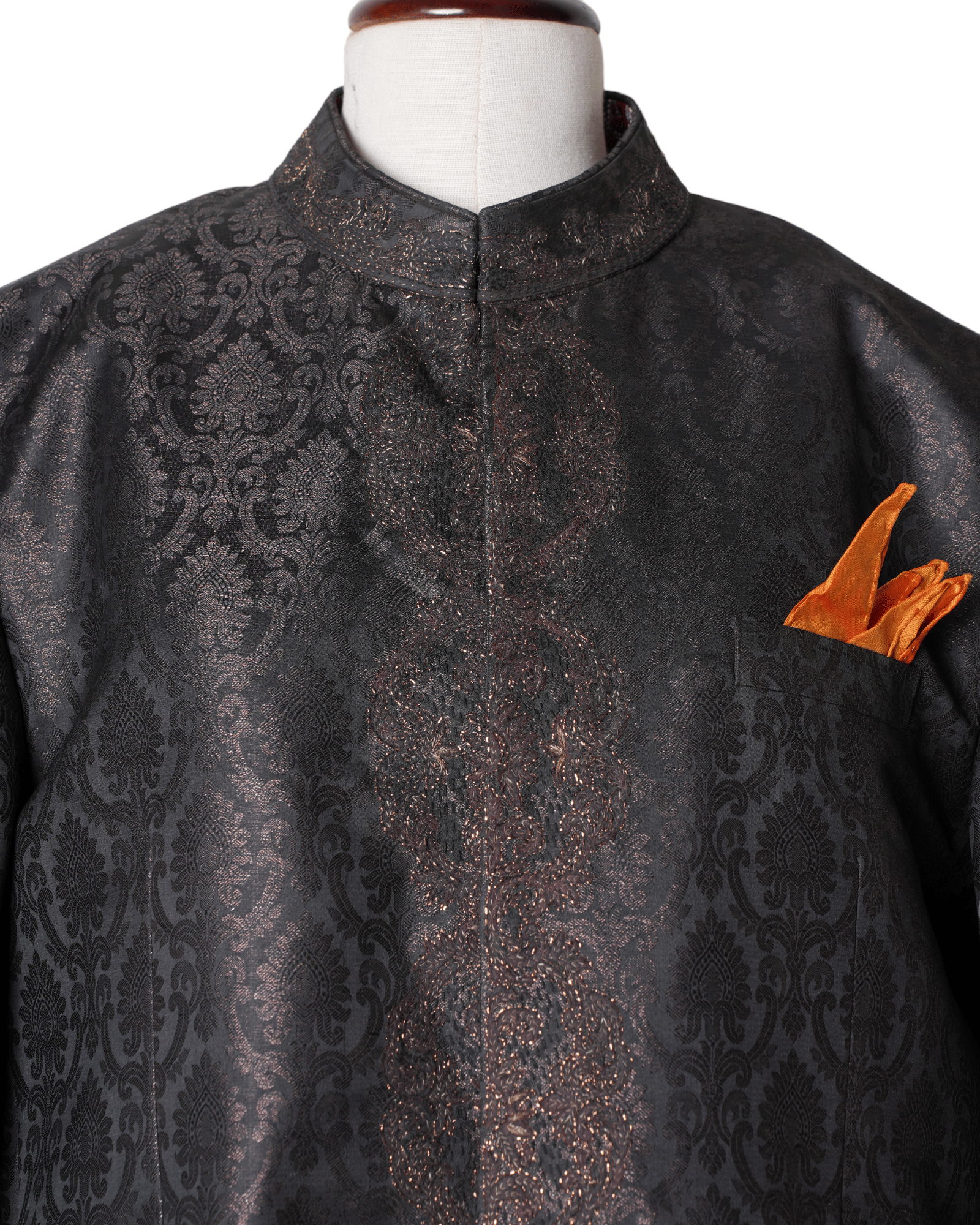 Raghavendra Rathore Raghvendra Rathore Brown Brocade Bandhgala with Pant