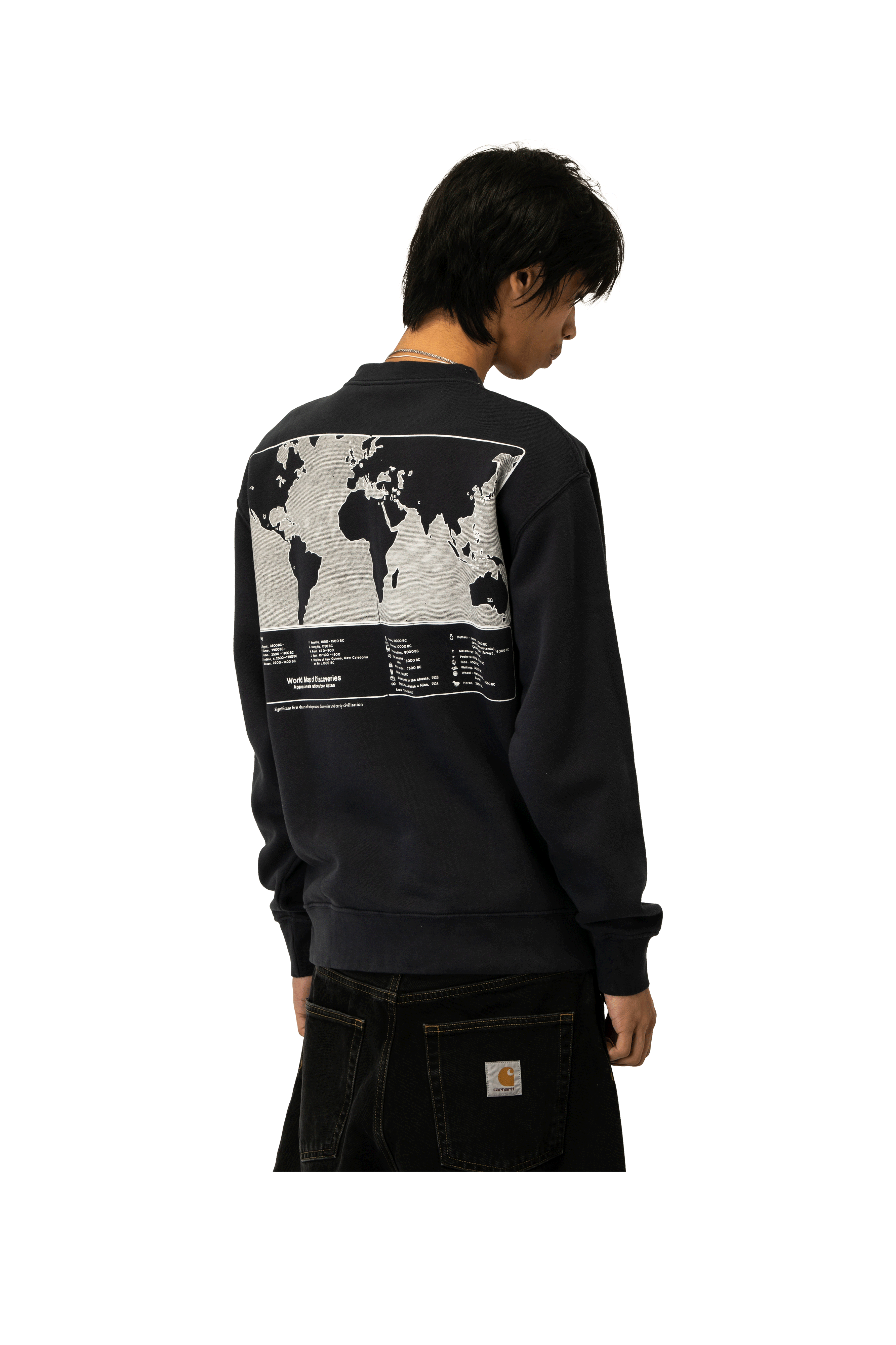 Public Possession World Map Of Discoveries Crewneck