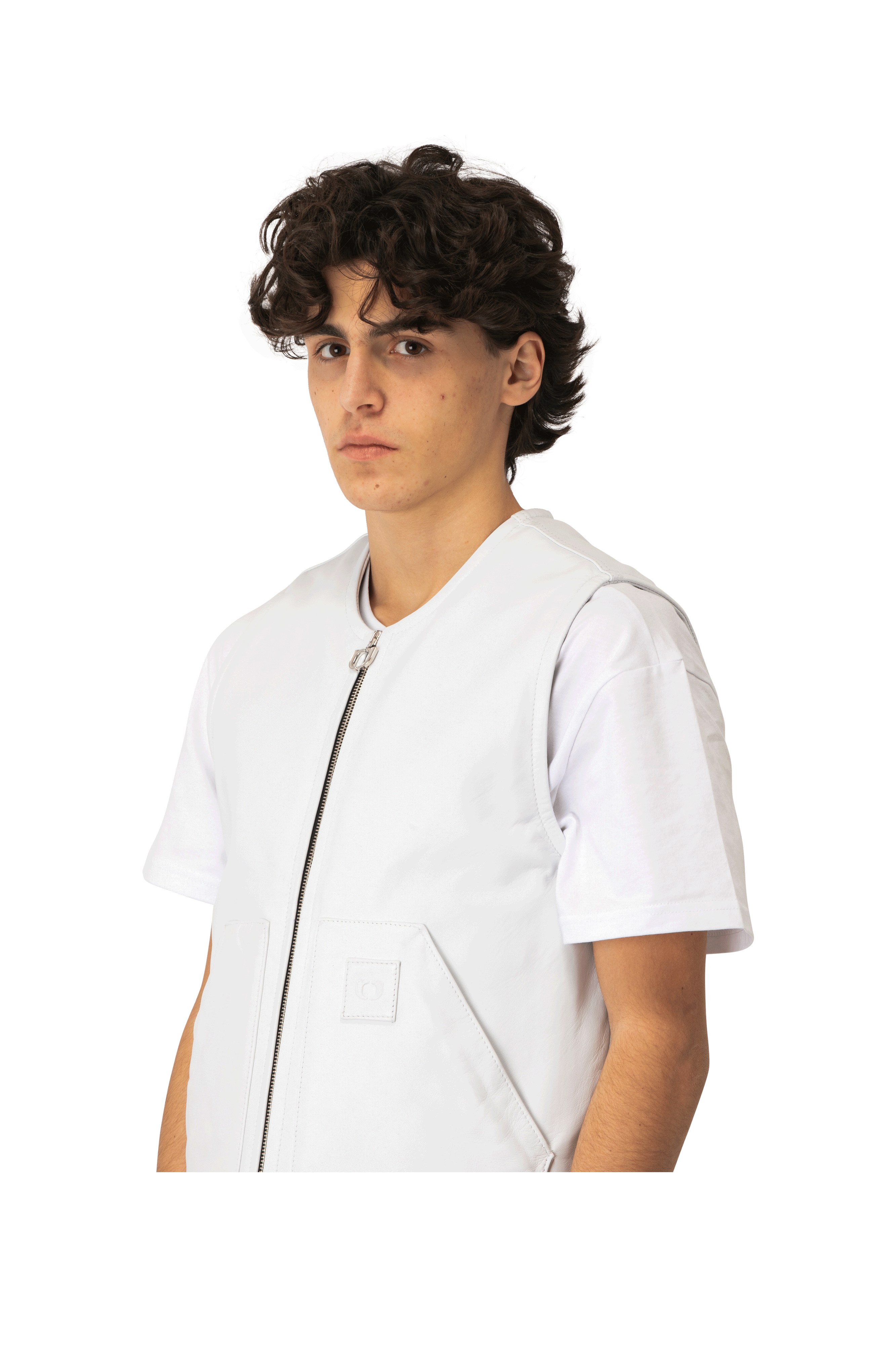 One Block Down Leather Vest