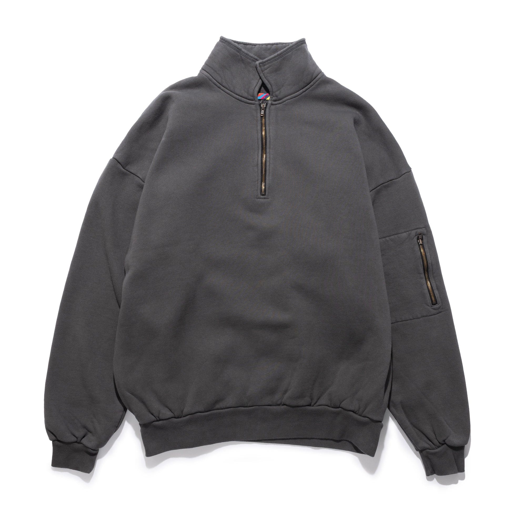 Is-Ness Pig Dyed Zip Sweat Black 1007AWCS04