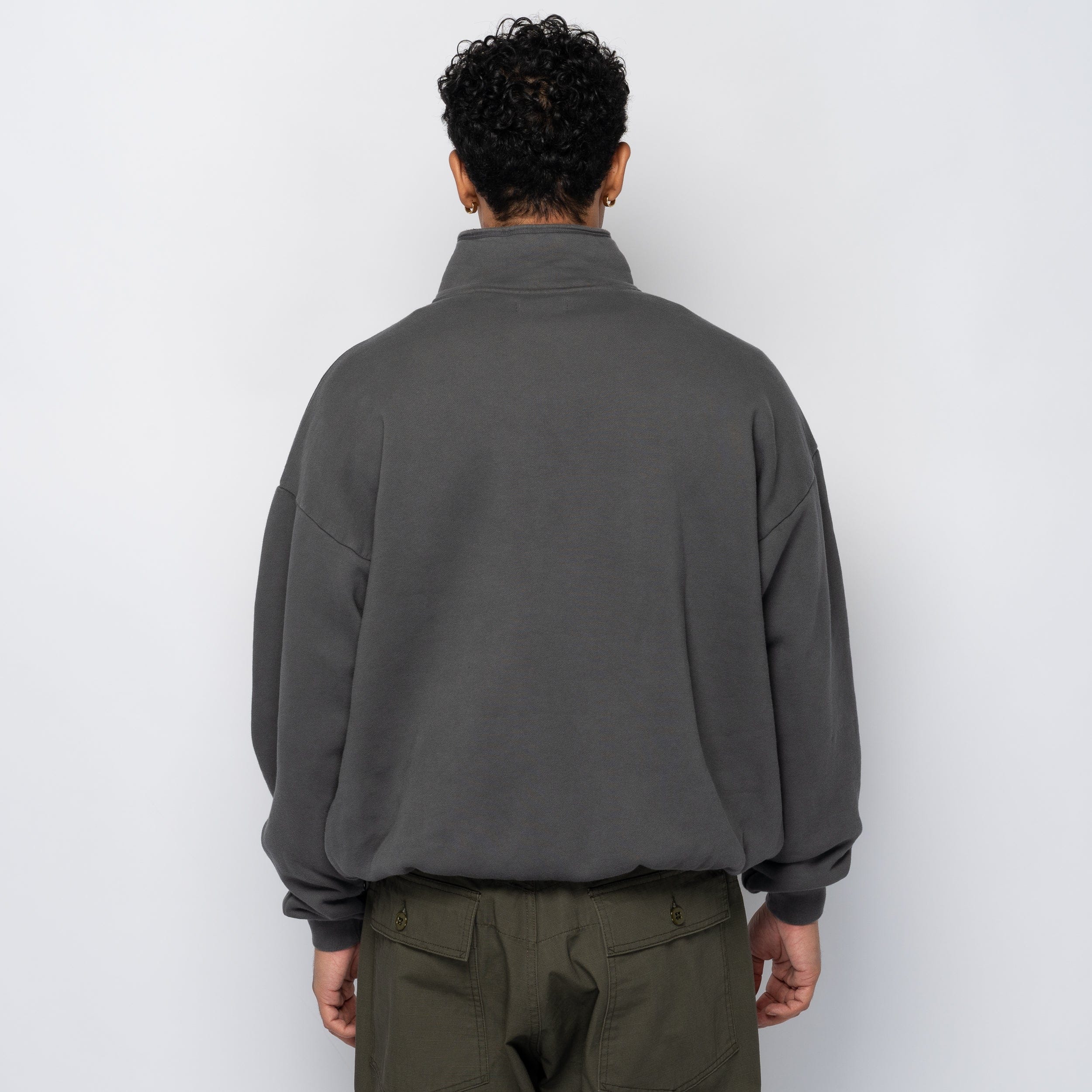 Is-Ness Pig Dyed Zip Sweat Black 1007AWCS04