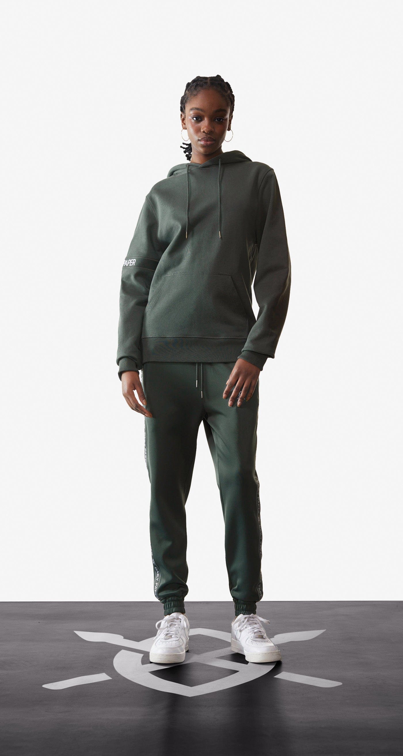 Logo Chic Green Tonal Etape Logo Trackpants