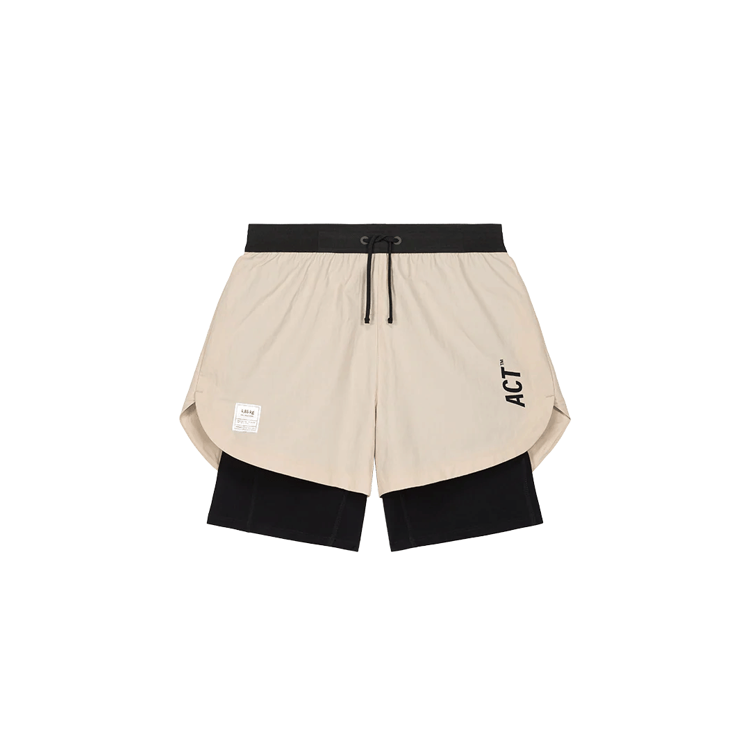 ACT Running ShellLight Short 2 in 1 - Beige