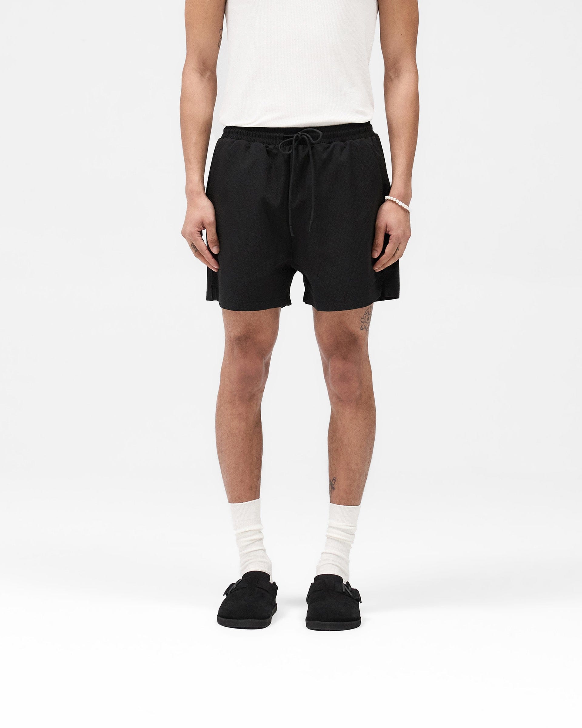 SS25 Seersucker Smart Swim Short - Black