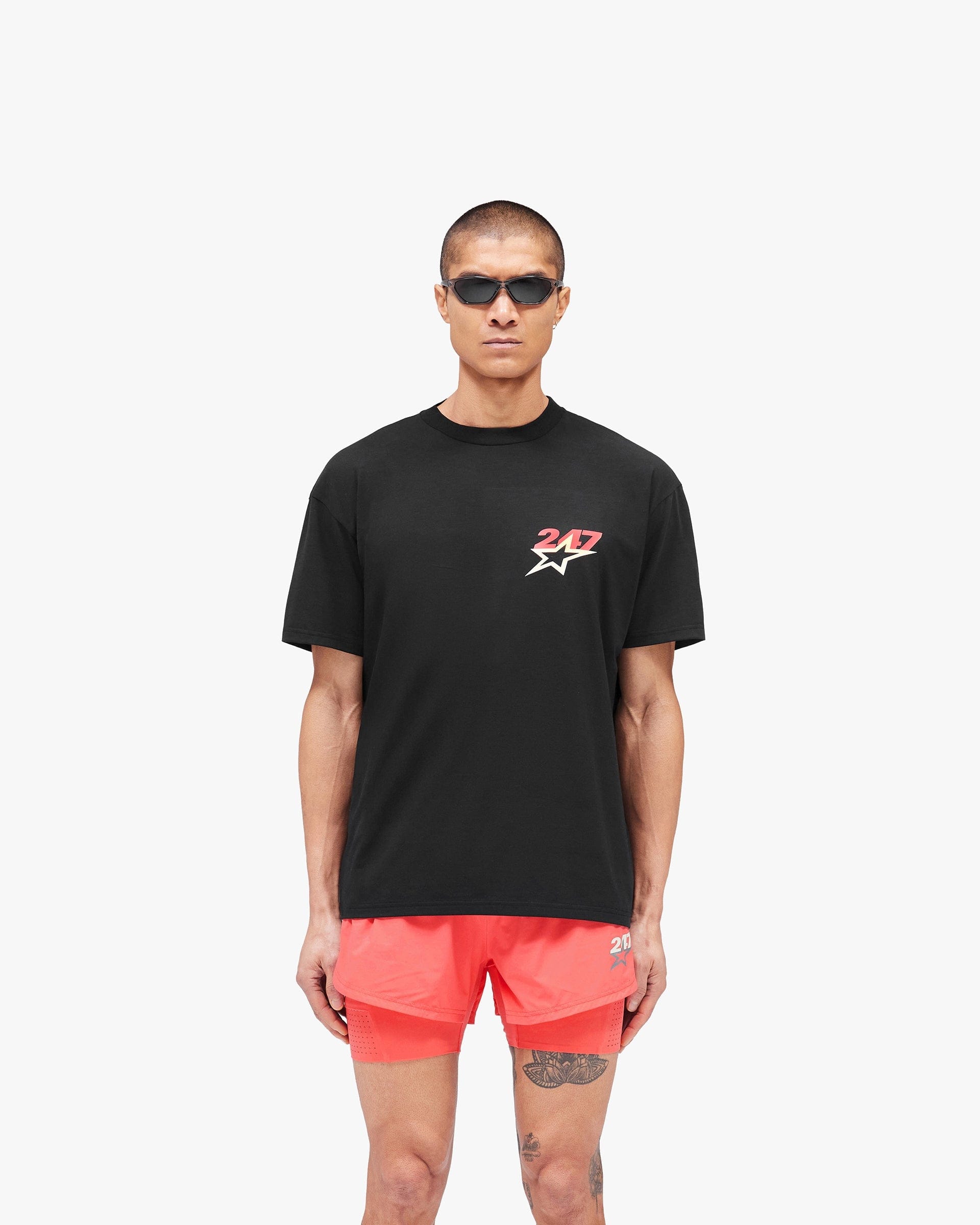 Team 247 Star Oversized T - Shirt - Jet Black
