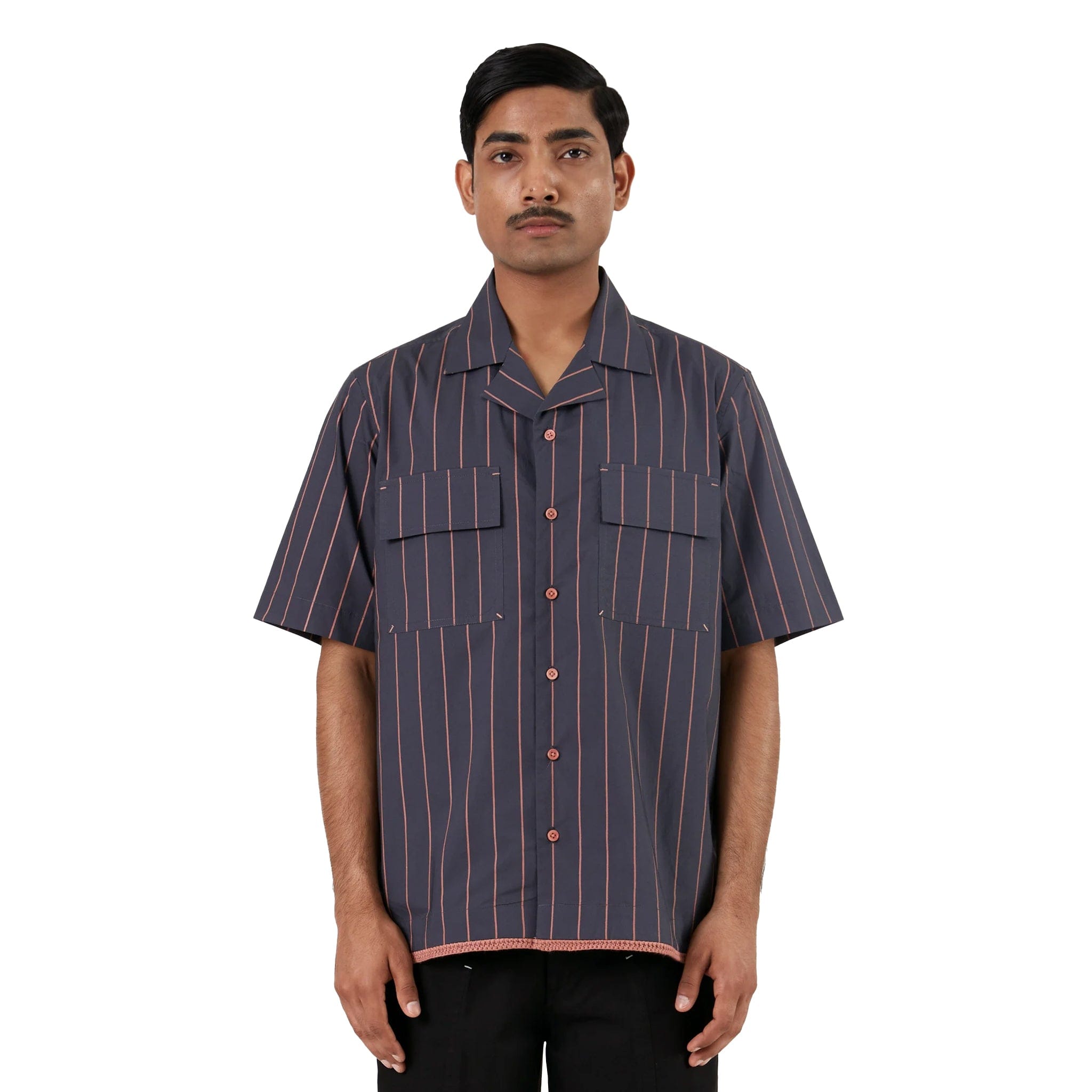 MARGN Regiment Stripped Shirt (Grey)