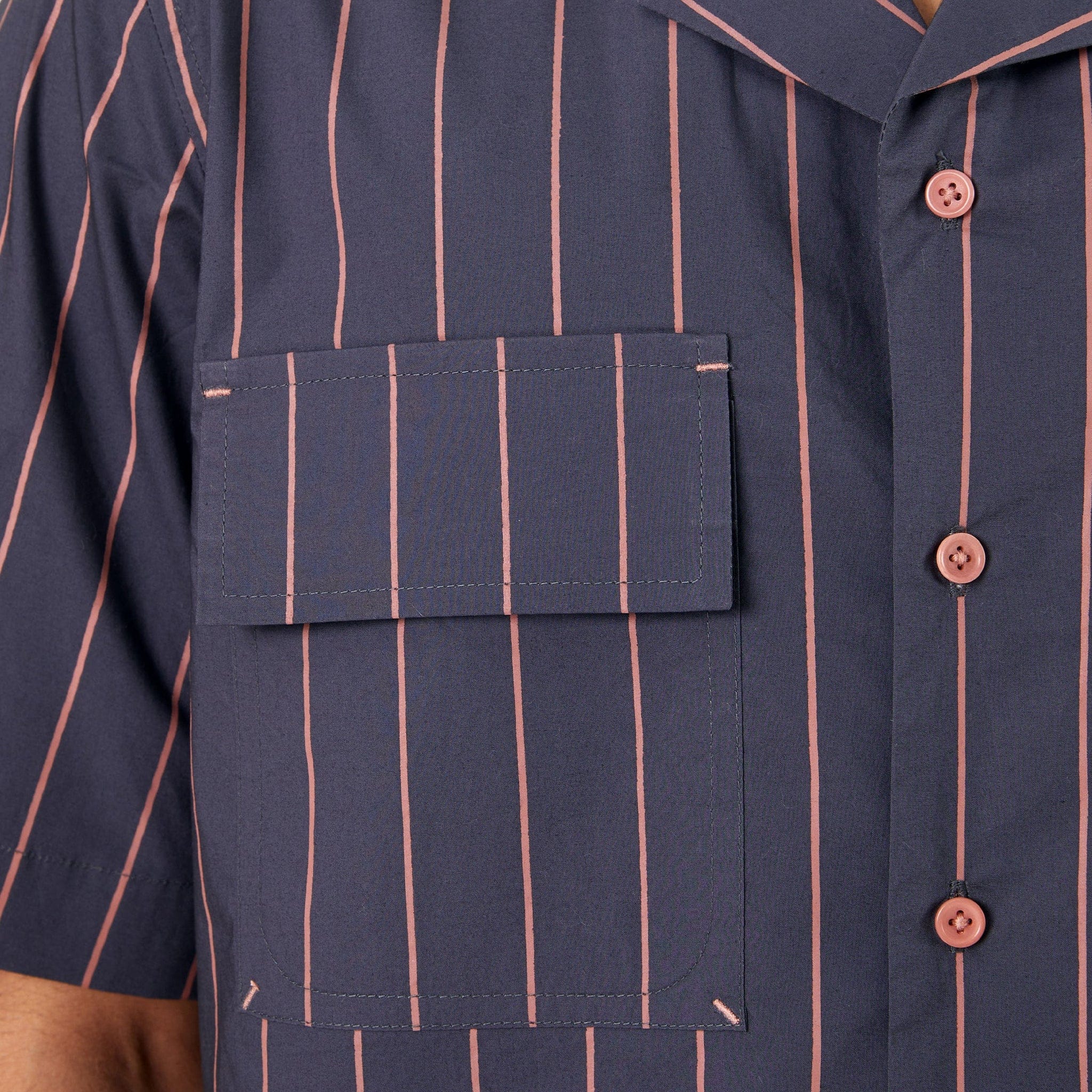 MARGN Regiment Stripped Shirt (Grey)