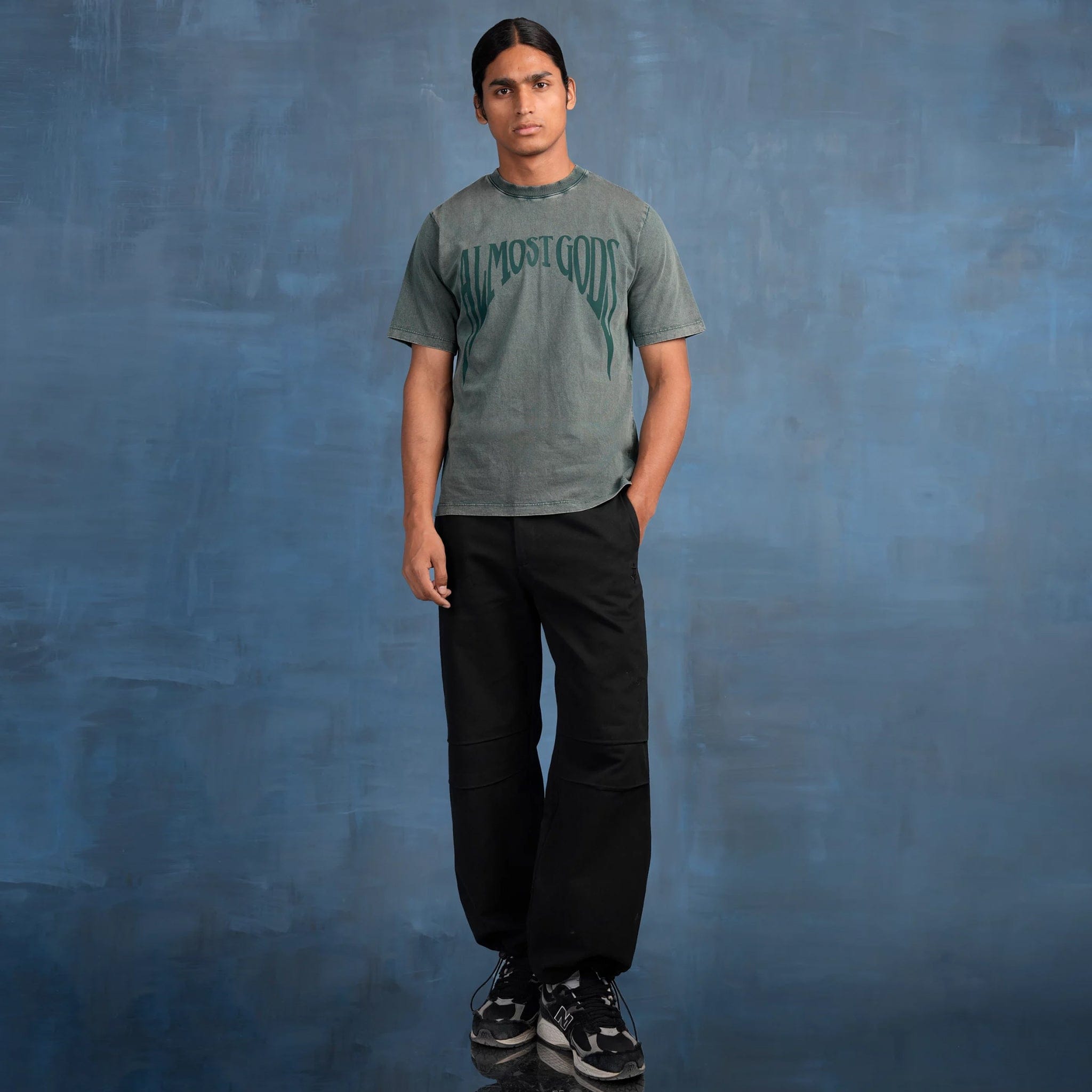 Almost Gods STONEWASHED GOTHIC T-Shirt (PINE GREEN)
