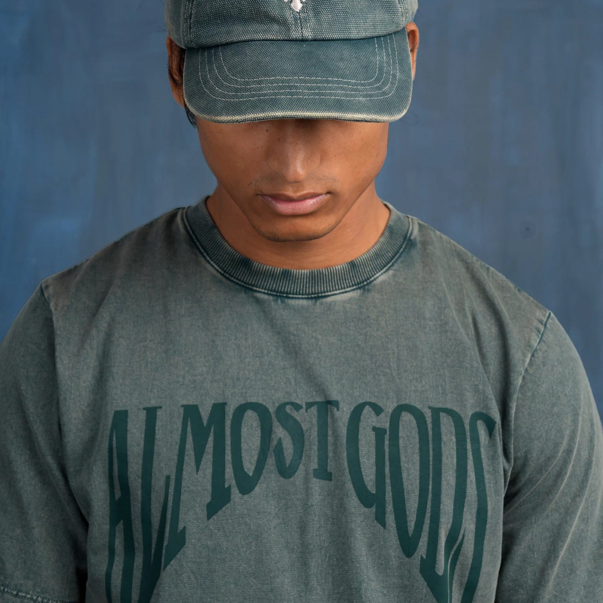 Almost Gods STONEWASHED GOTHIC T-Shirt (PINE GREEN)