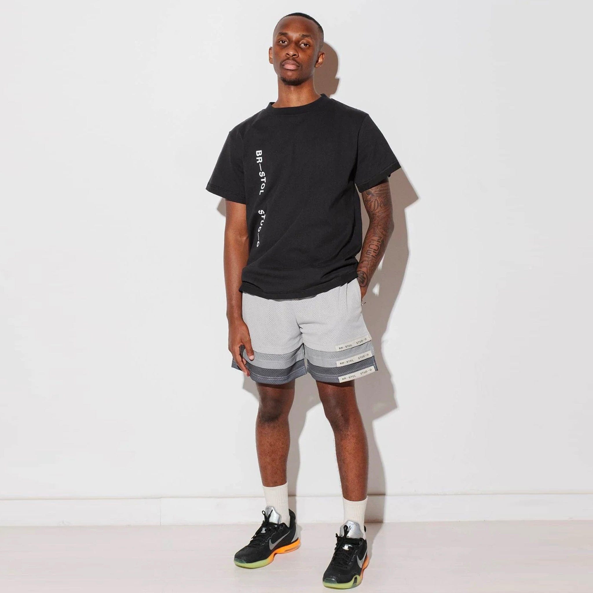 Bristol Studios Triple Hem Shorts (Gradient Grey)