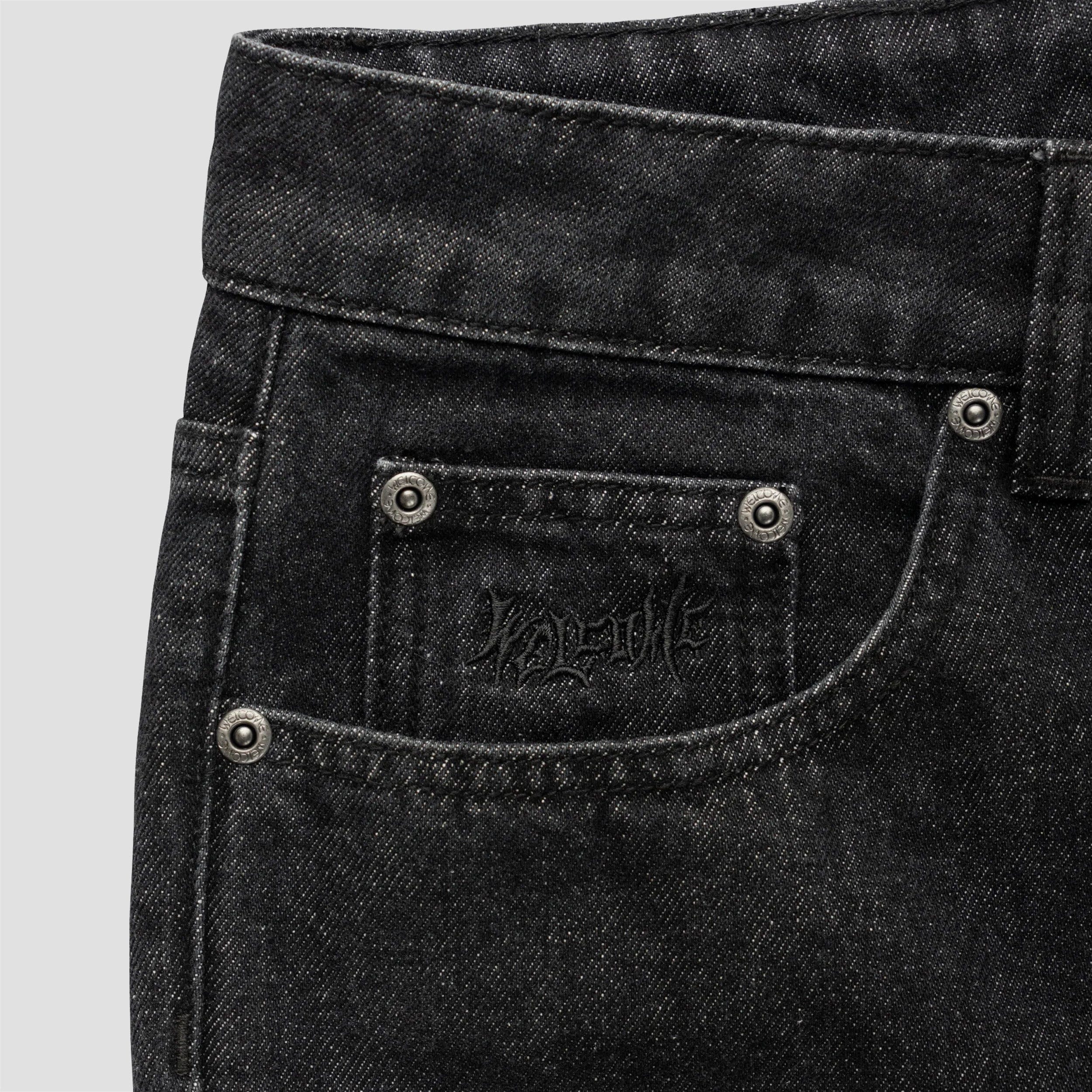 Welcome Immortal Loose Straight Leg Denim Washed Black