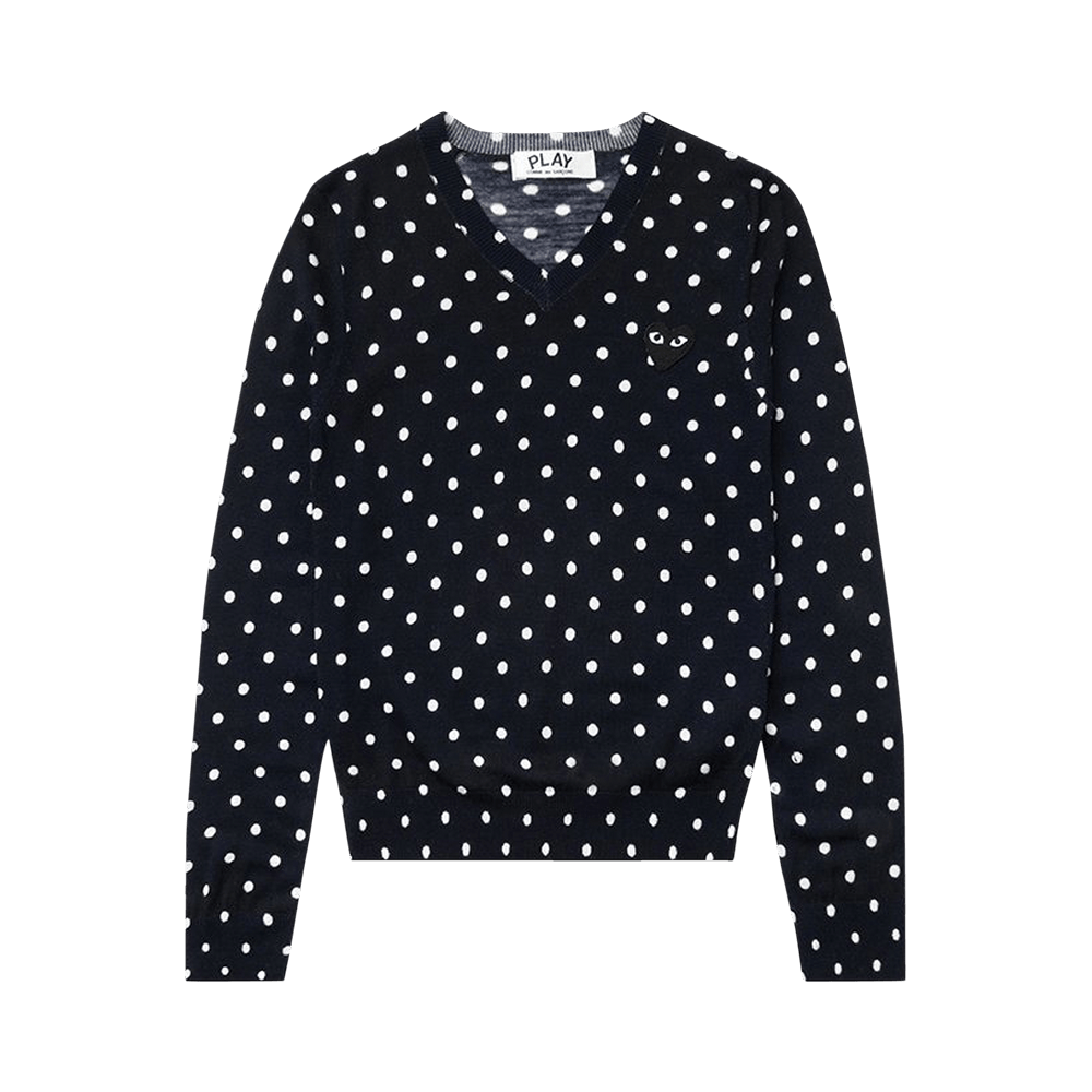 Comme des Garçons PLAY Polka Dot Sweater Navy