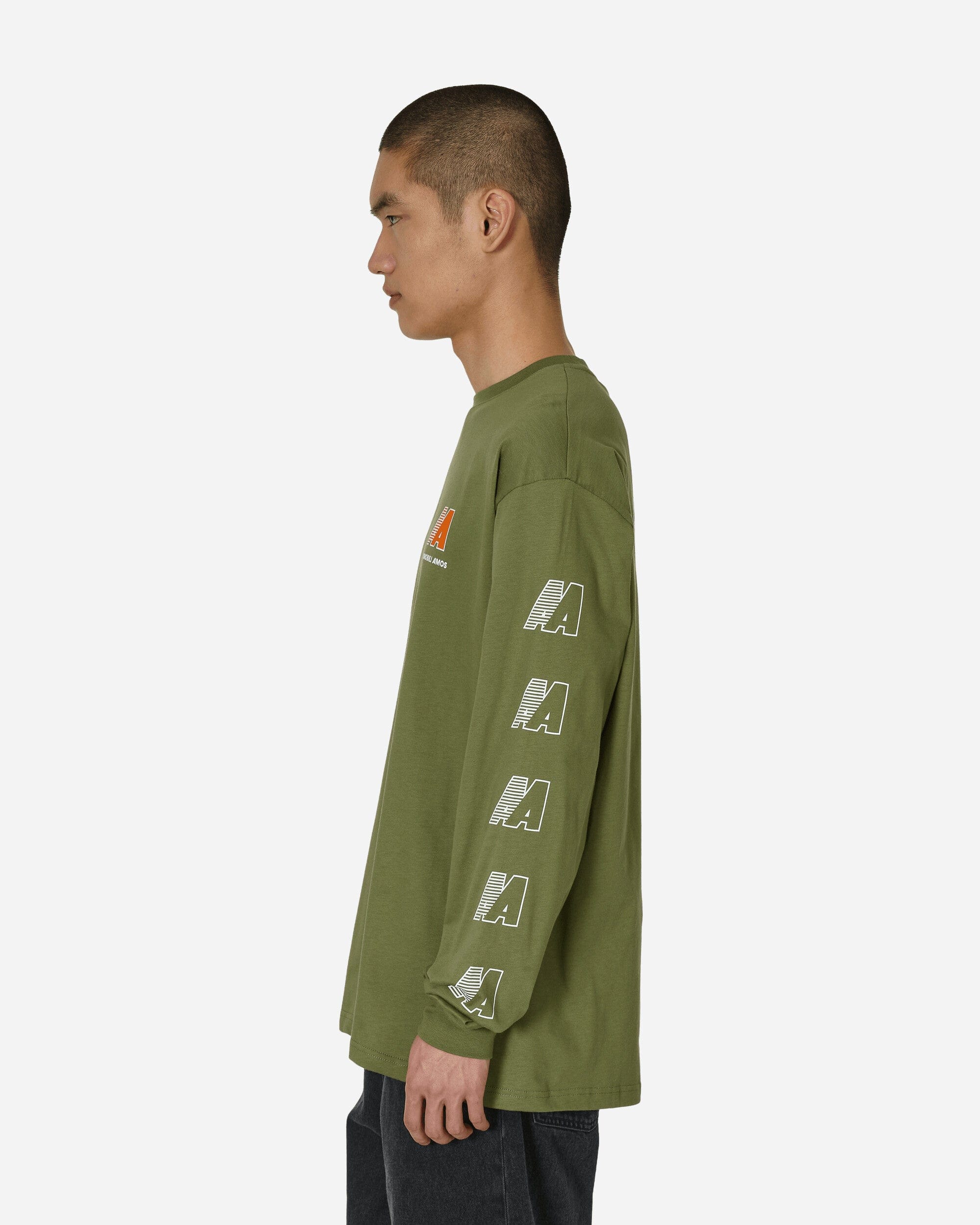 Automobili Amos AA Logo Longsleeve T - Shirt Army Green