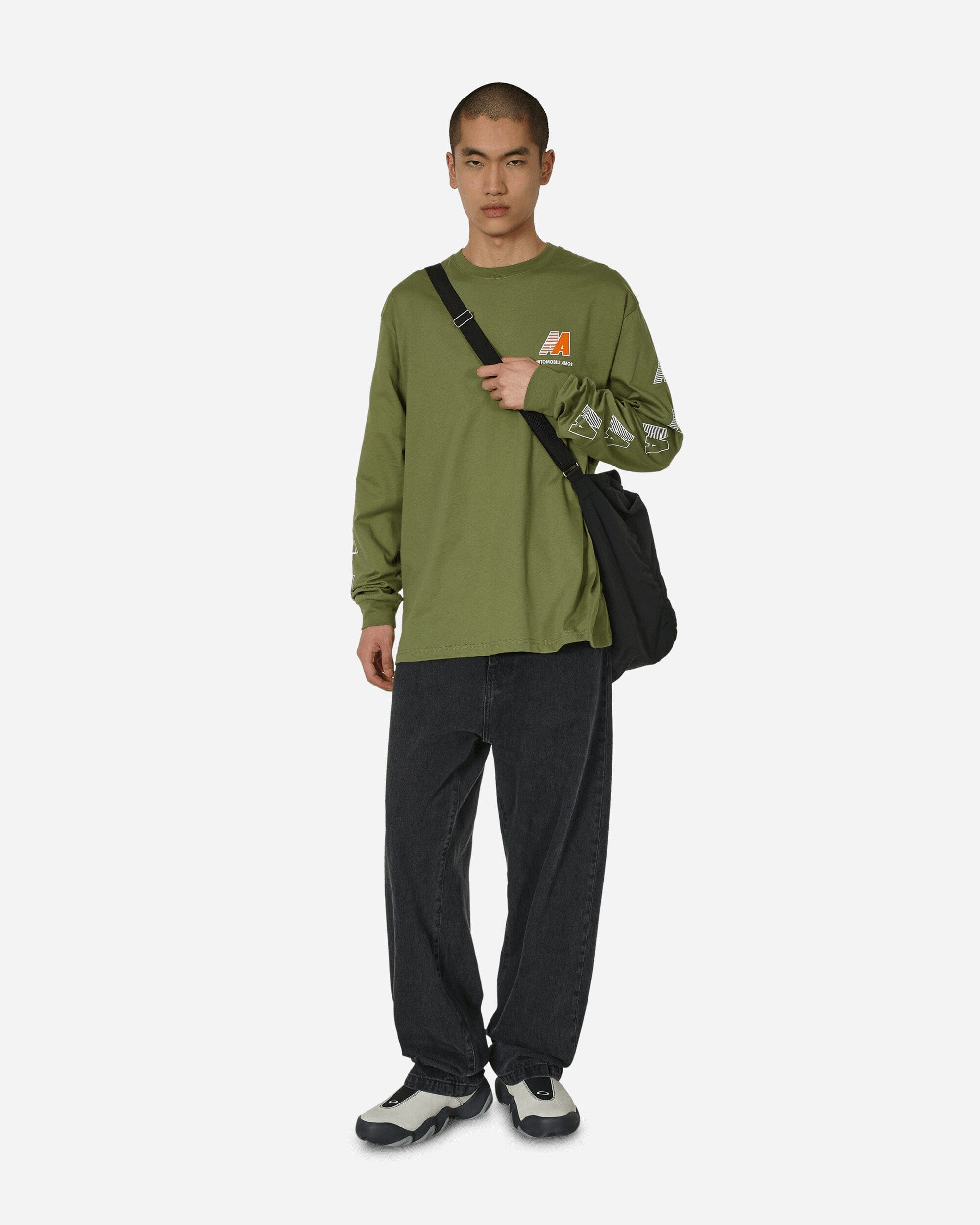 Automobili Amos AA Logo Longsleeve T - Shirt Army Green