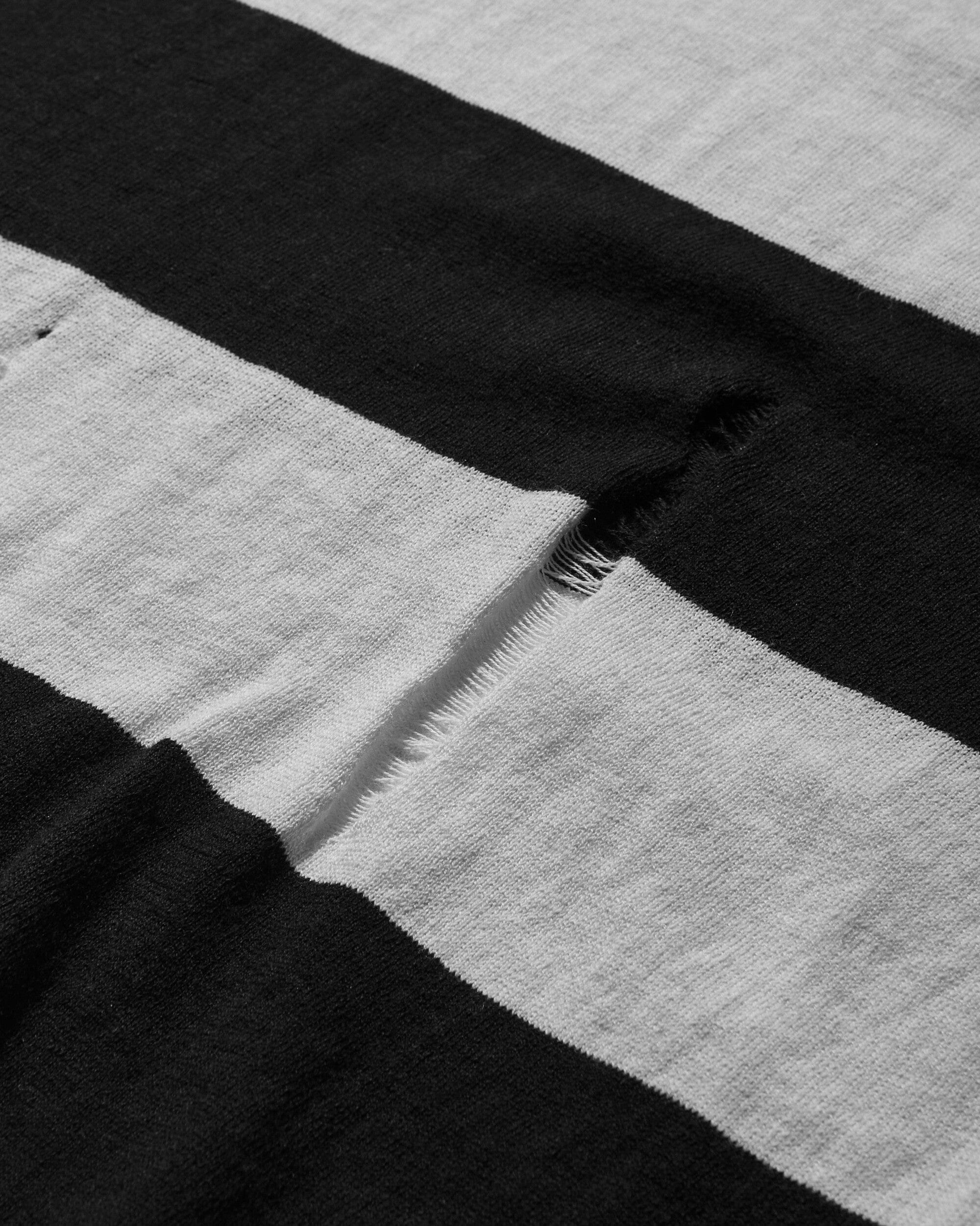 Peel & Lift Damaged Stripe Jumper Black / White