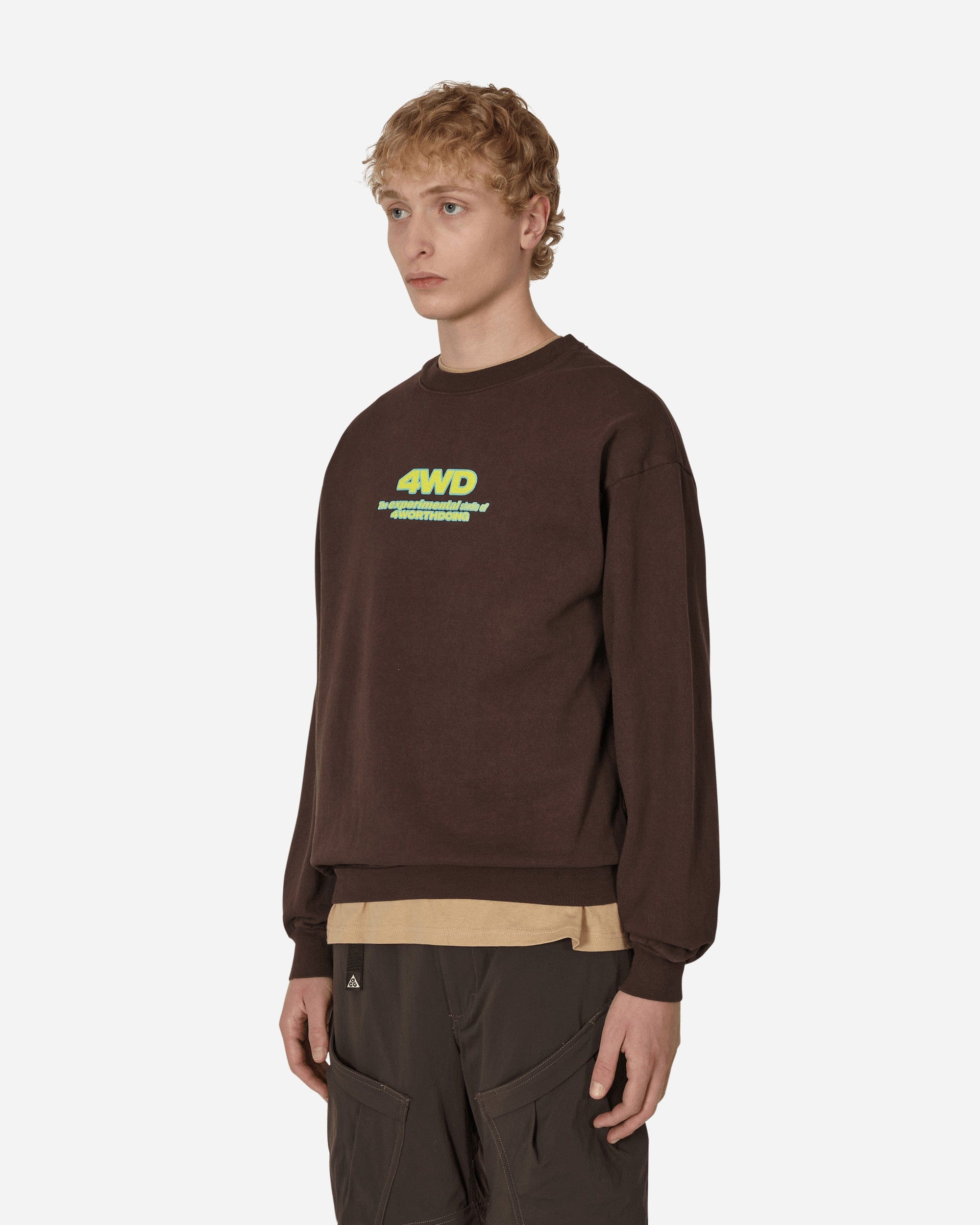 4 Worth Doing Experimental Studio Crewneck Sweatshirt Brown