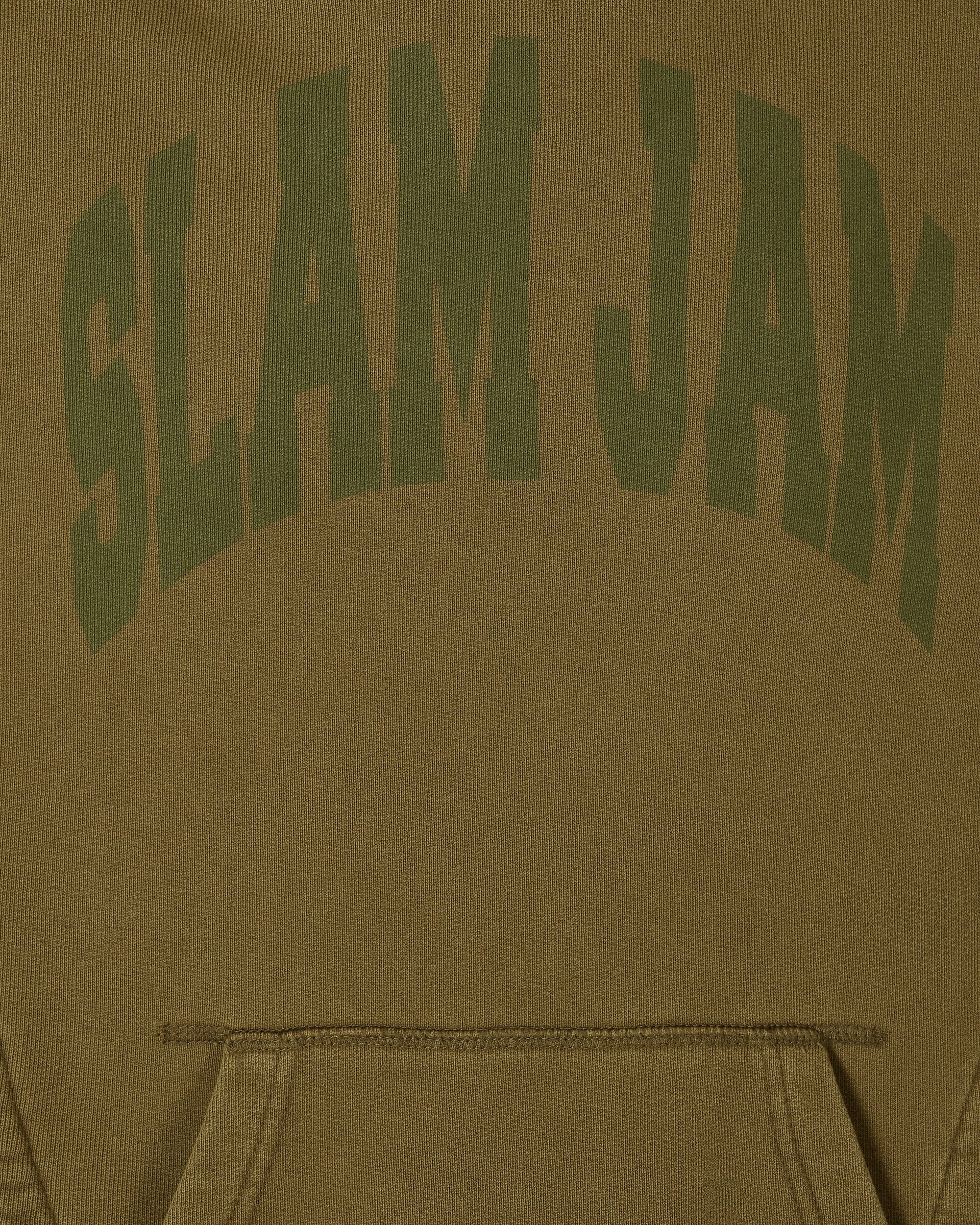 Slam Jam Panel Hooded Sweatshirt Green / Brown