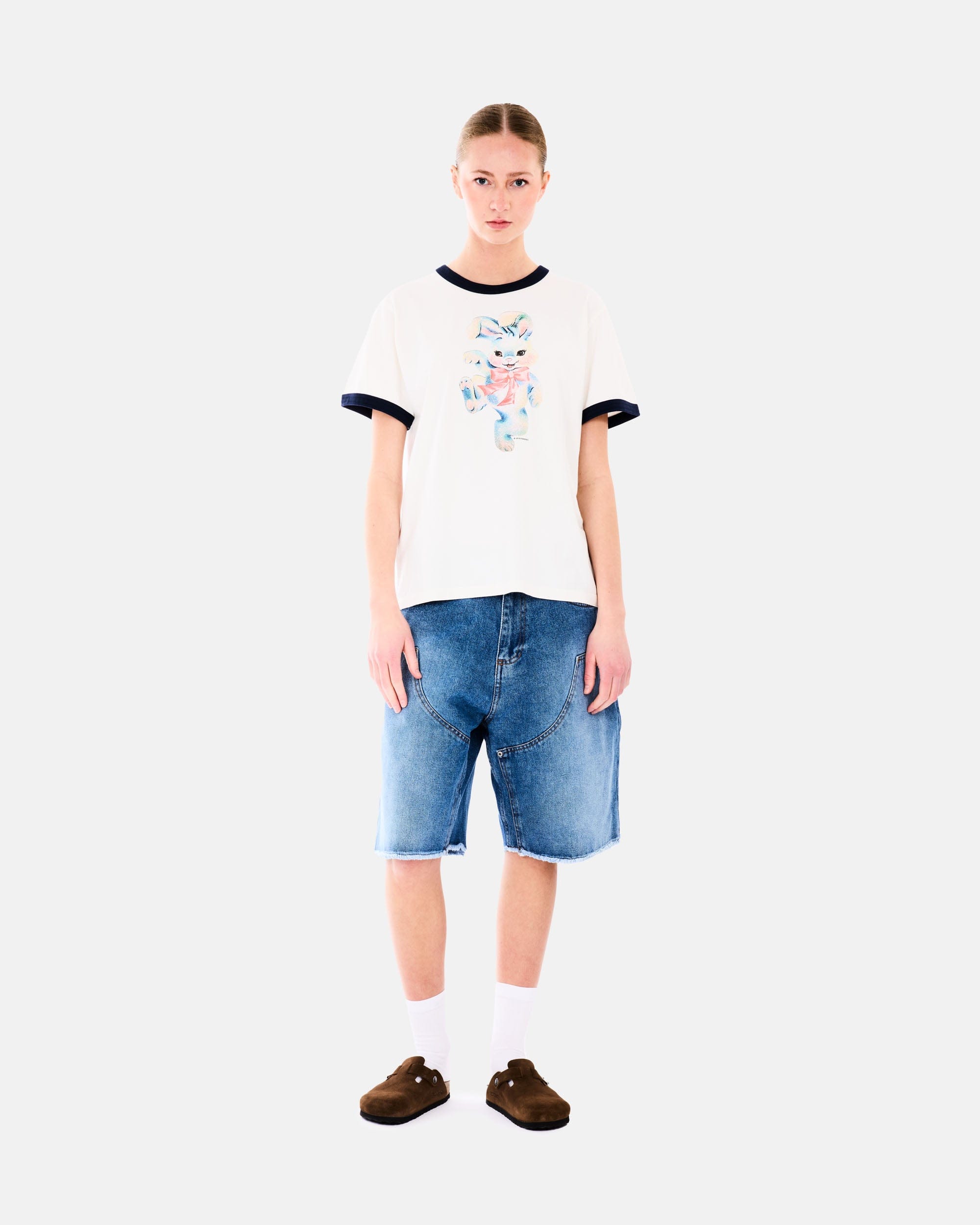 SASU DOVER Street Market PARIS (ERL) SUN DYED DOUBLE KNEE BAGGY DENIM SHORTS