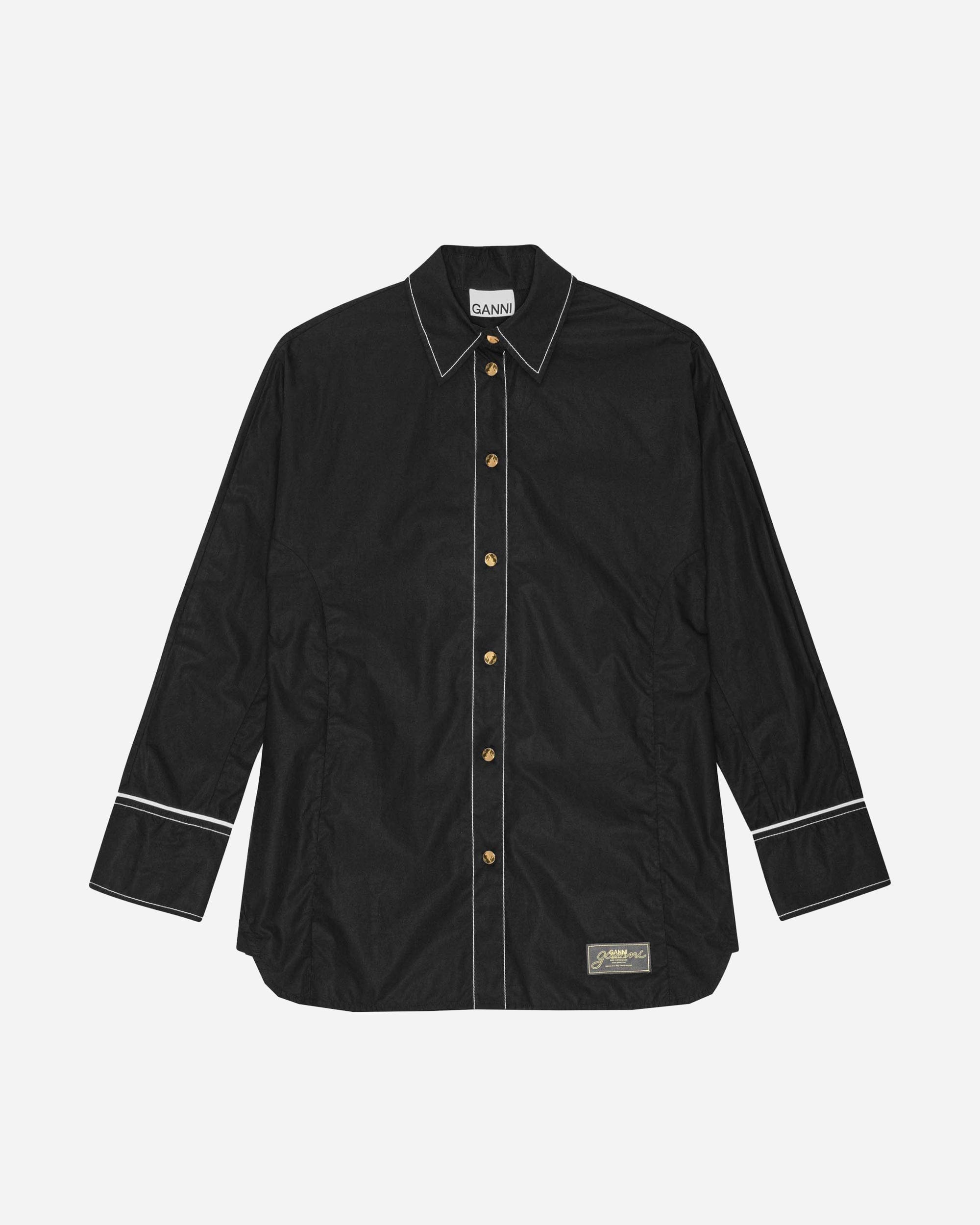 GANNI A/S Cotton Poplin Raglan Shirt