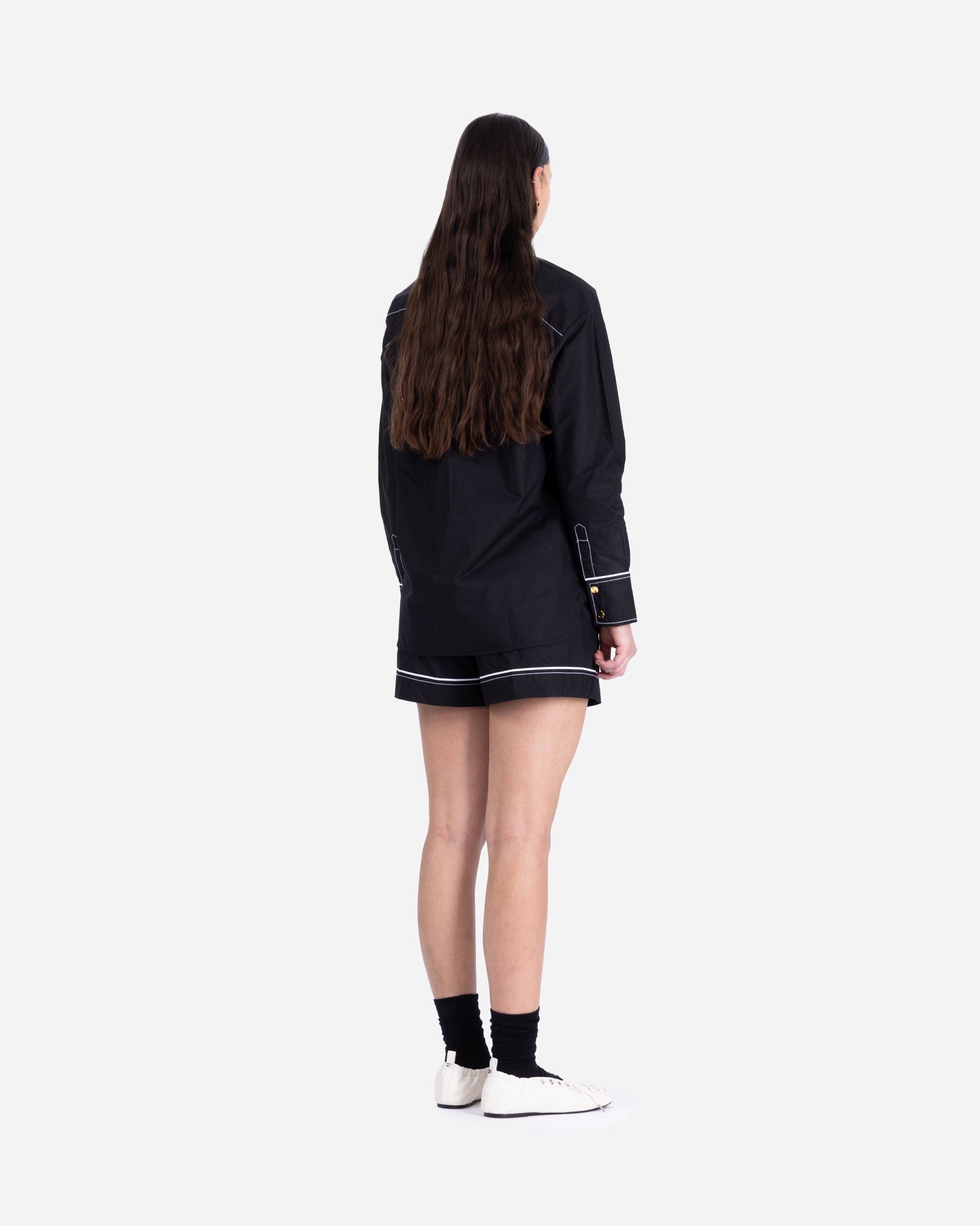 GANNI A/S Cotton Poplin Raglan Shirt