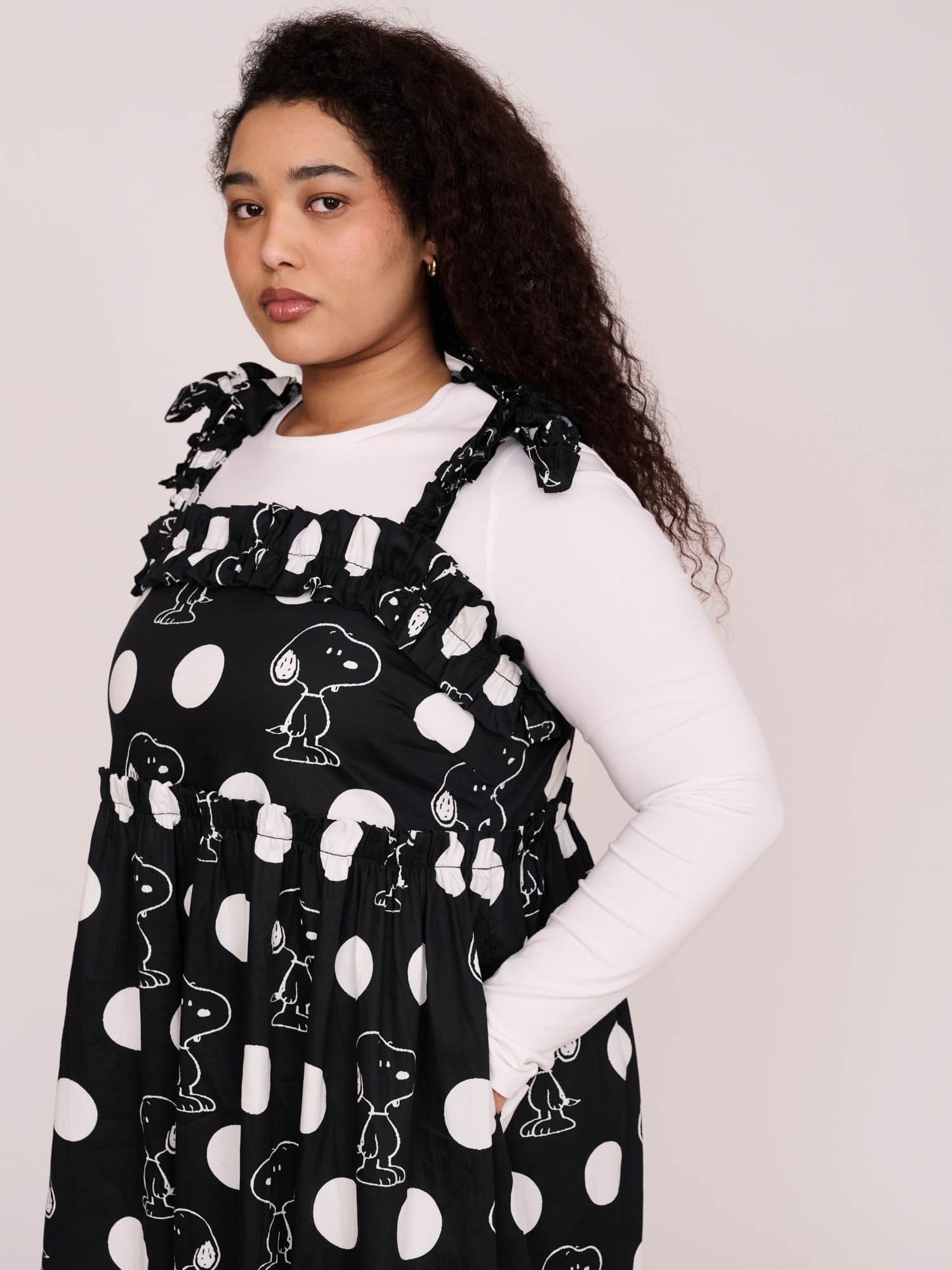 Peanuts Lazy Oaf x Peanuts Snoopy Spot Frill Midi Dress